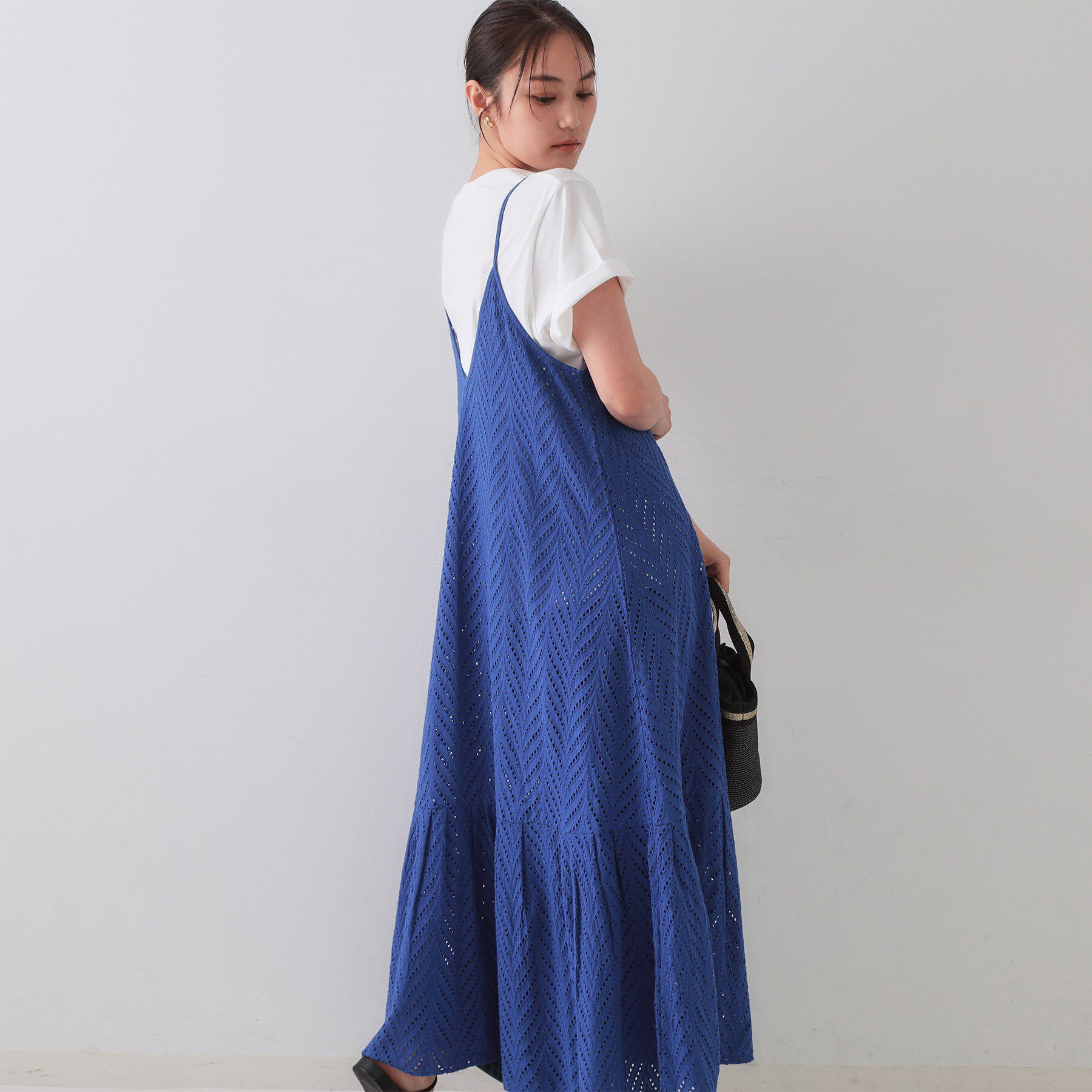 OPAQUE.CLIP「インドコットンアイレット刺繍キャミワンピース【洗える】」|ワンピース|