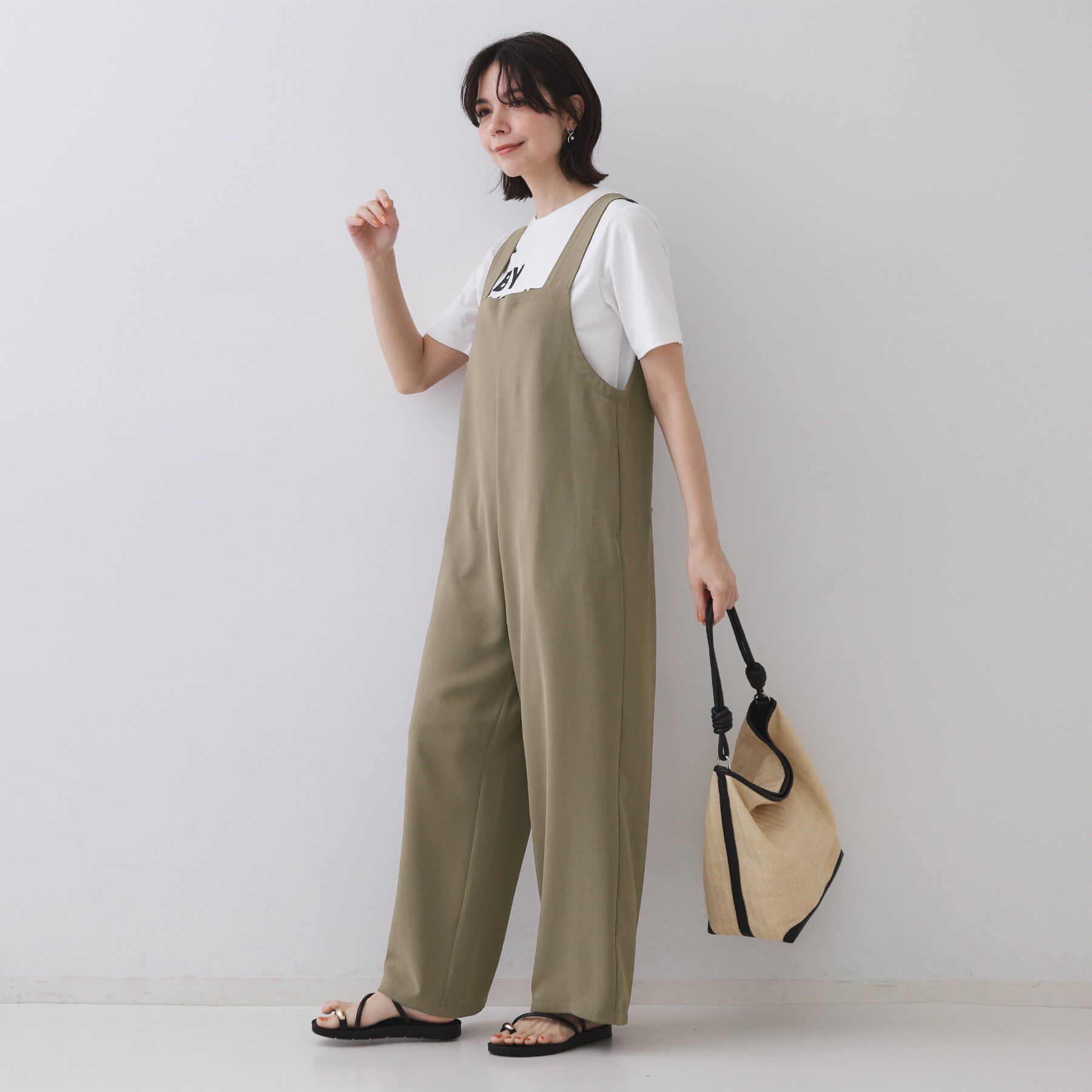 OPAQUE.CLIP「イージーサロペット【洗濯機洗い可】」|オールインワン|