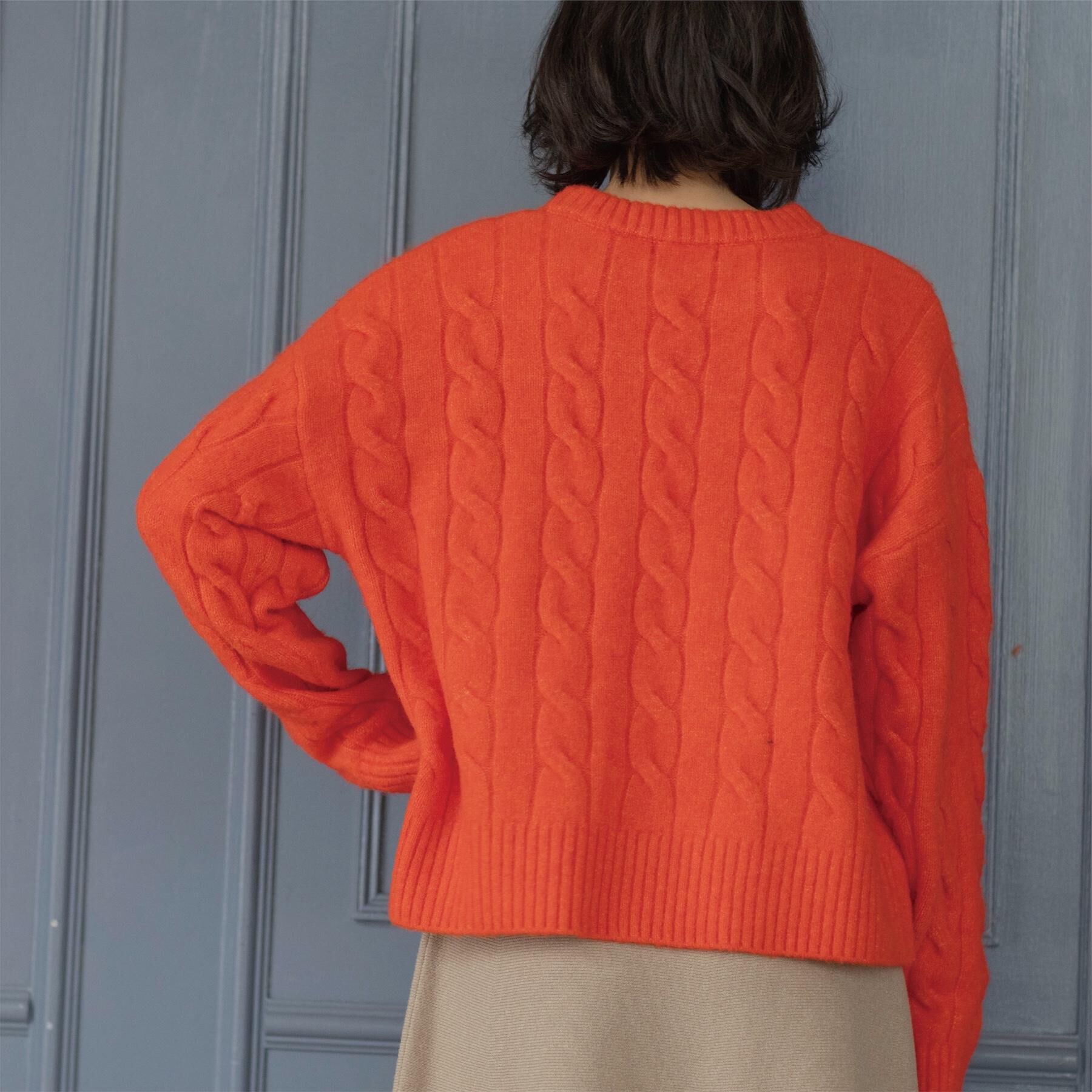 OPAQUE.CLIP「MIXミドルゲージケーブルニット【洗濯機OK】」|ニット・セーター|