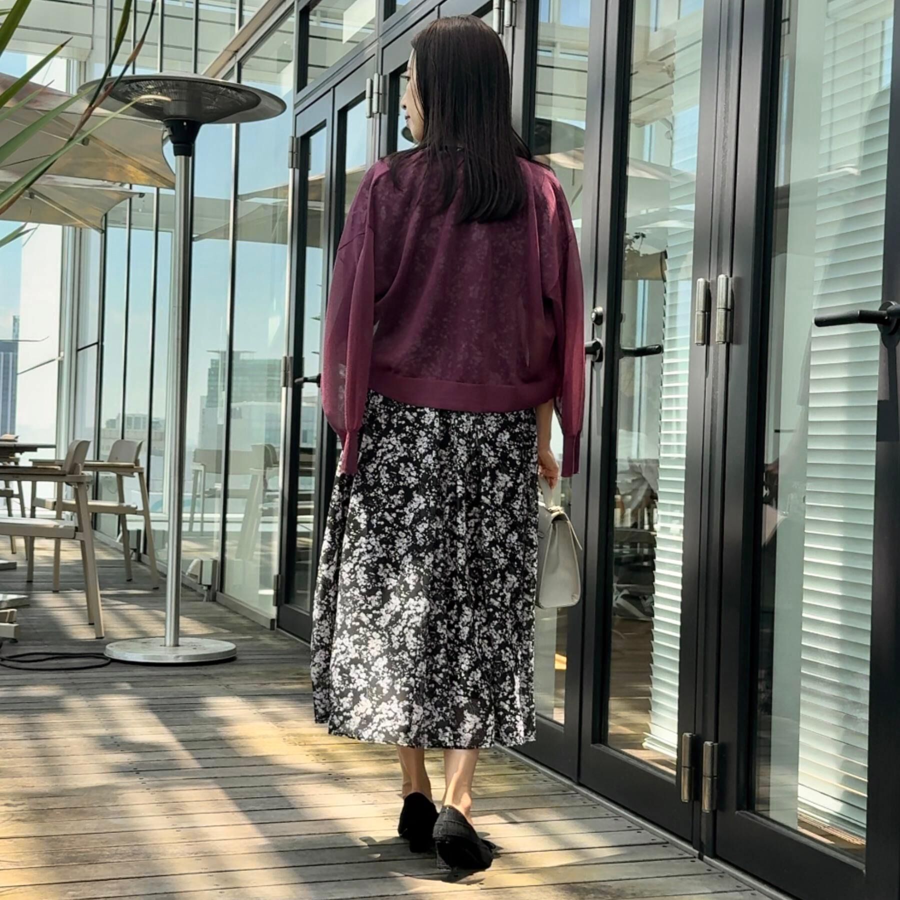 Couture broach「【一枚で着映える・通勤】Vネックフラワーワンピース」|ワンピース|