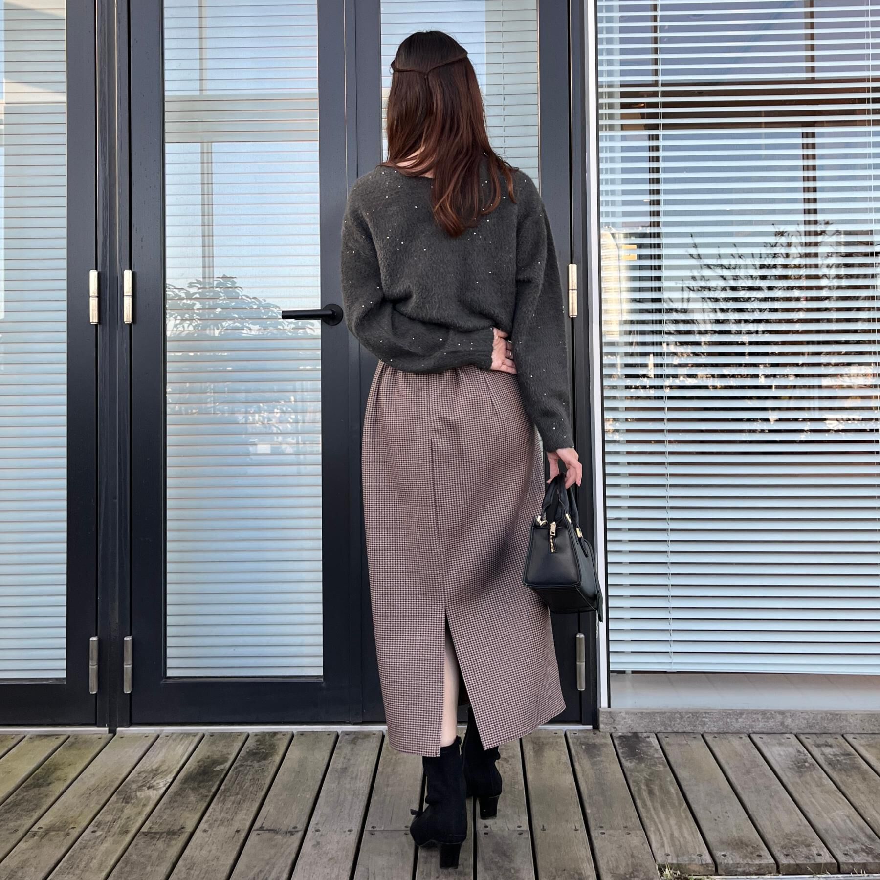 Couture broach「【洗える/微起毛】Iライン チェックスカート」|スカート|