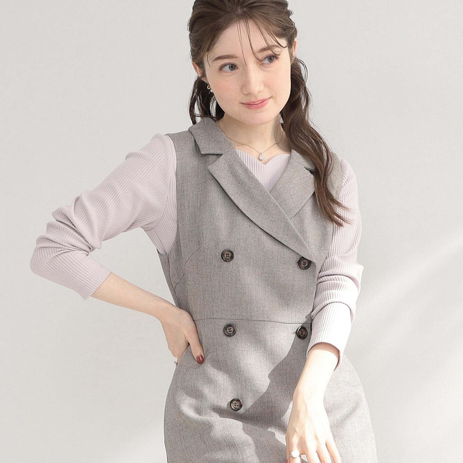 Couture broach「【洗える】ハートネック テレコプルオーバー」|Tシャツ・カットソー|