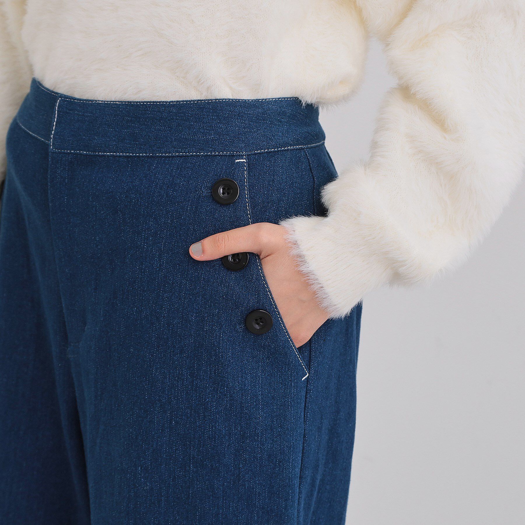 THE SHOP TK「【美脚/オ―ルシーズン】デニムマリンパンツ/洗濯機OK」|デニム|