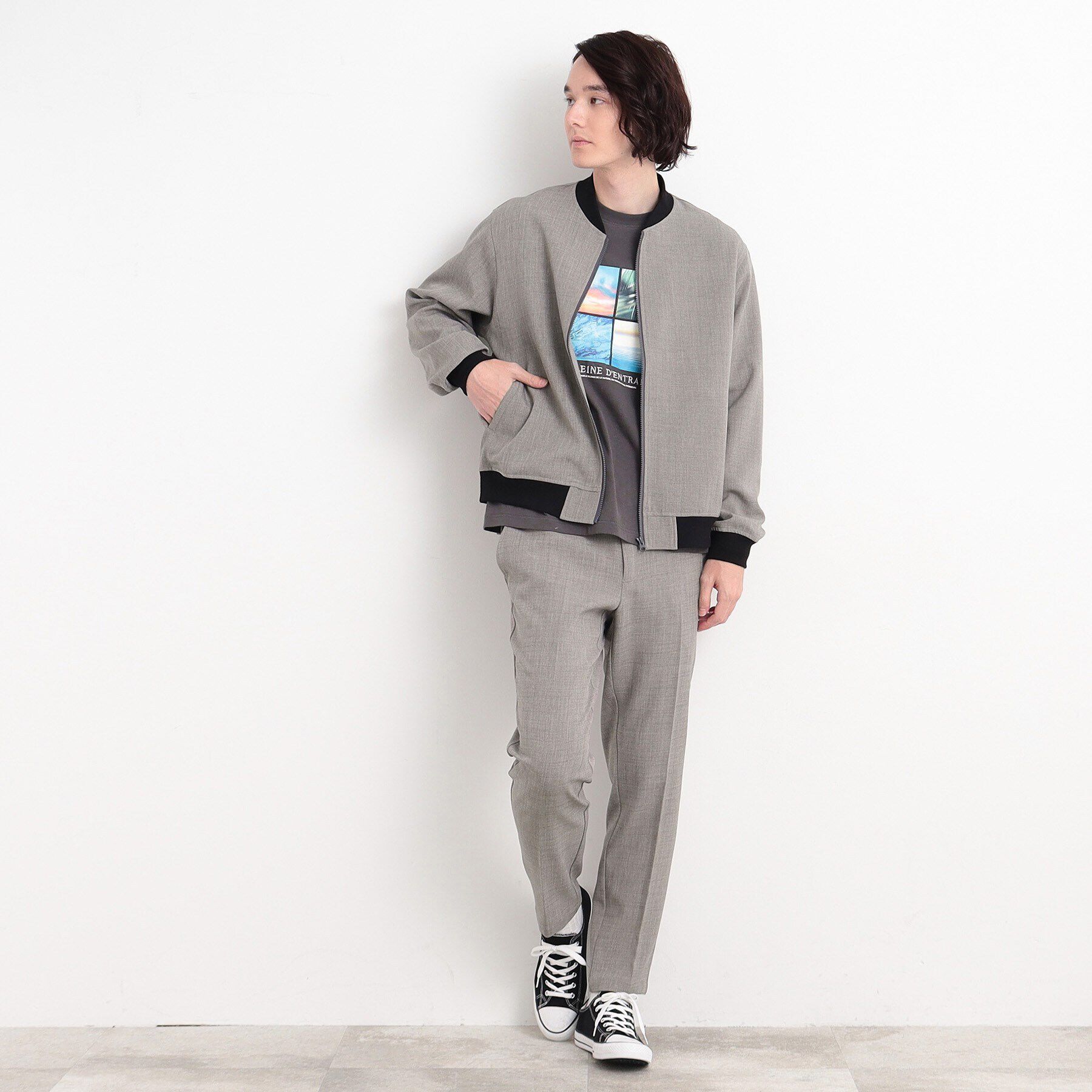 THE SHOP TK「【CAVIAN/キャビアン】リサイクルシャークスキンジップブルゾン セットアップ可」|ブルゾン・スタジャン|