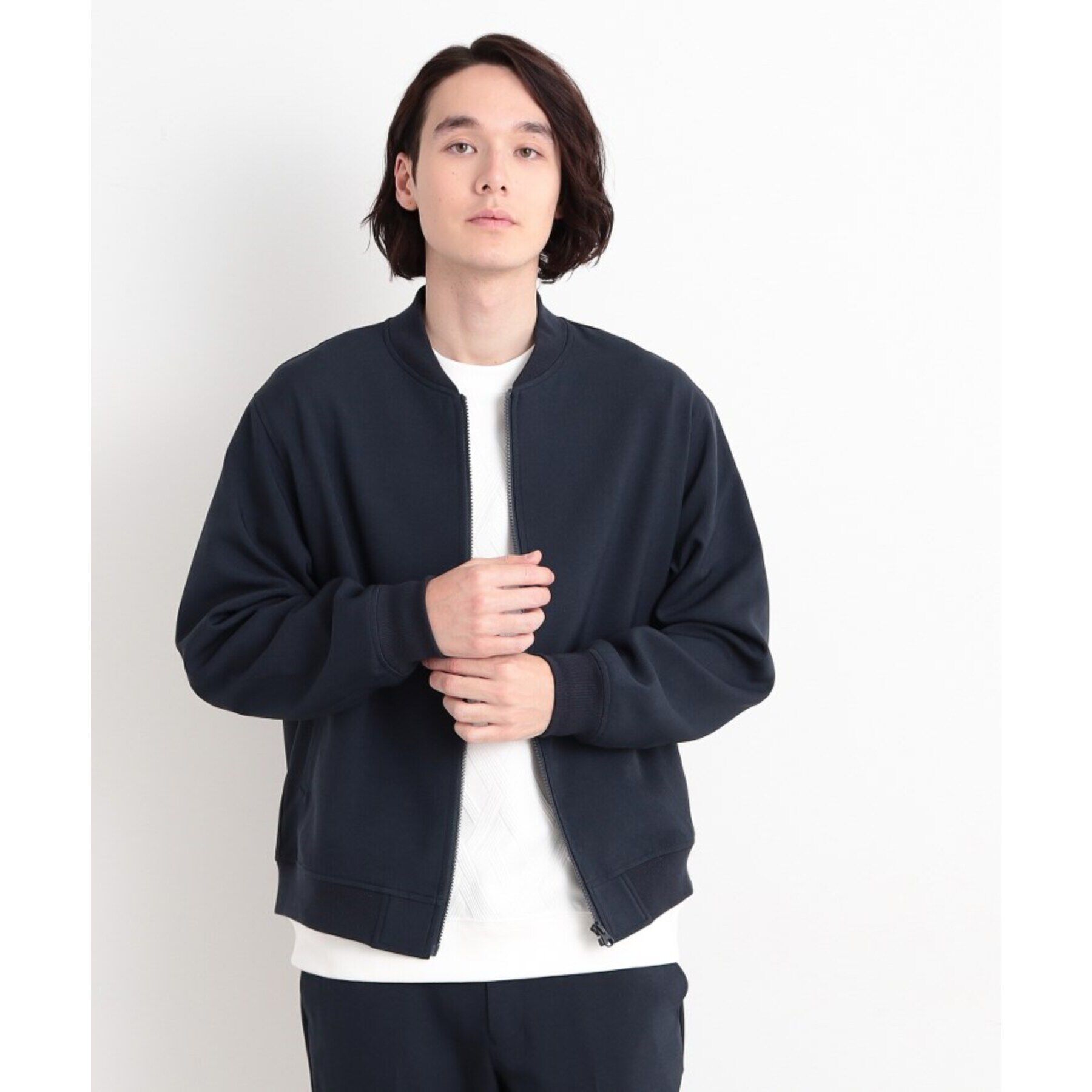 THE SHOP TK「【CAVIAN/キャビアン】リサイクルシャークスキンジップブルゾン セットアップ可」|ブルゾン・スタジャン|