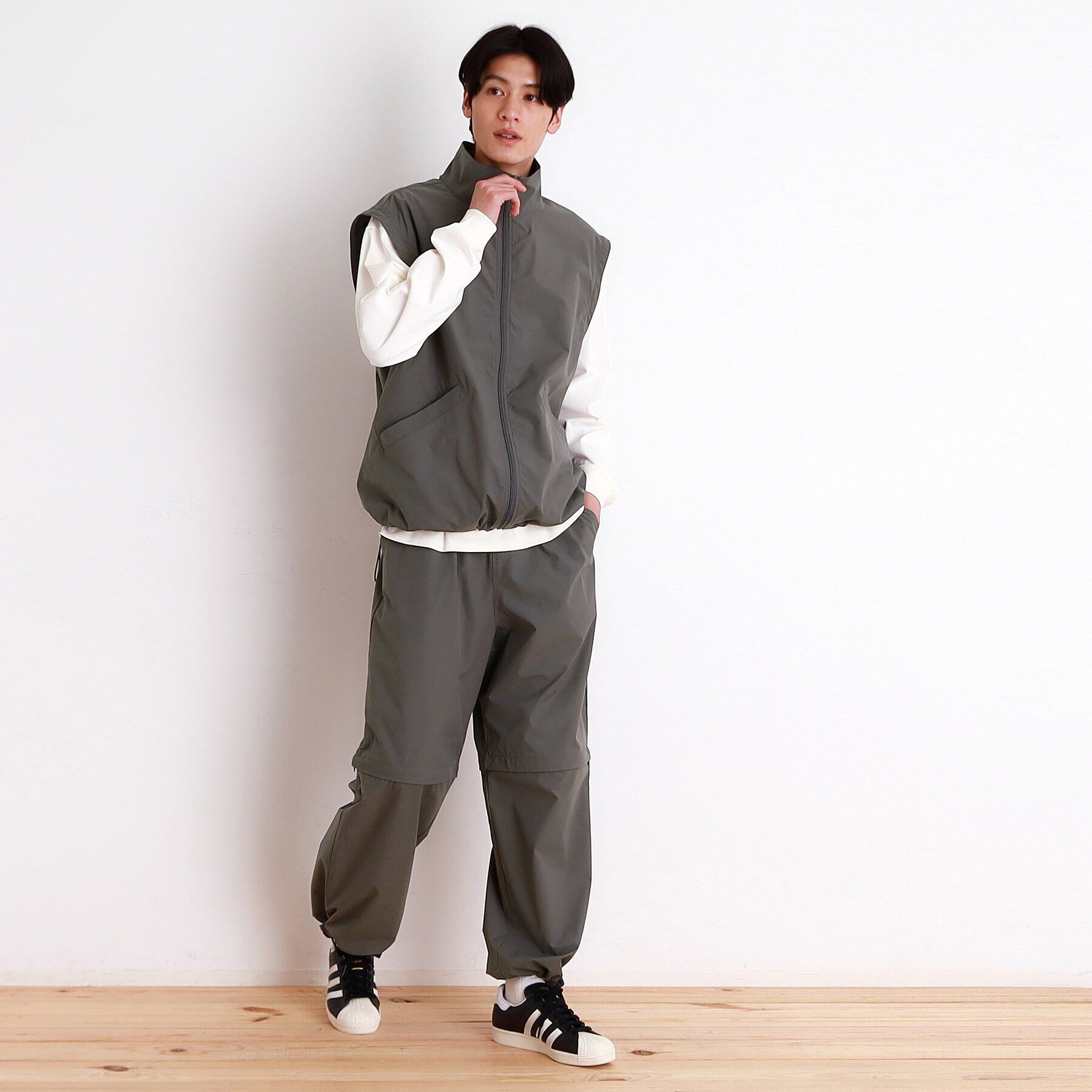 THE SHOP TK「デタッチャブルスタンドブルゾン＆ベスト　セットアップ可/2WAY」|ブルゾン・スタジャン|