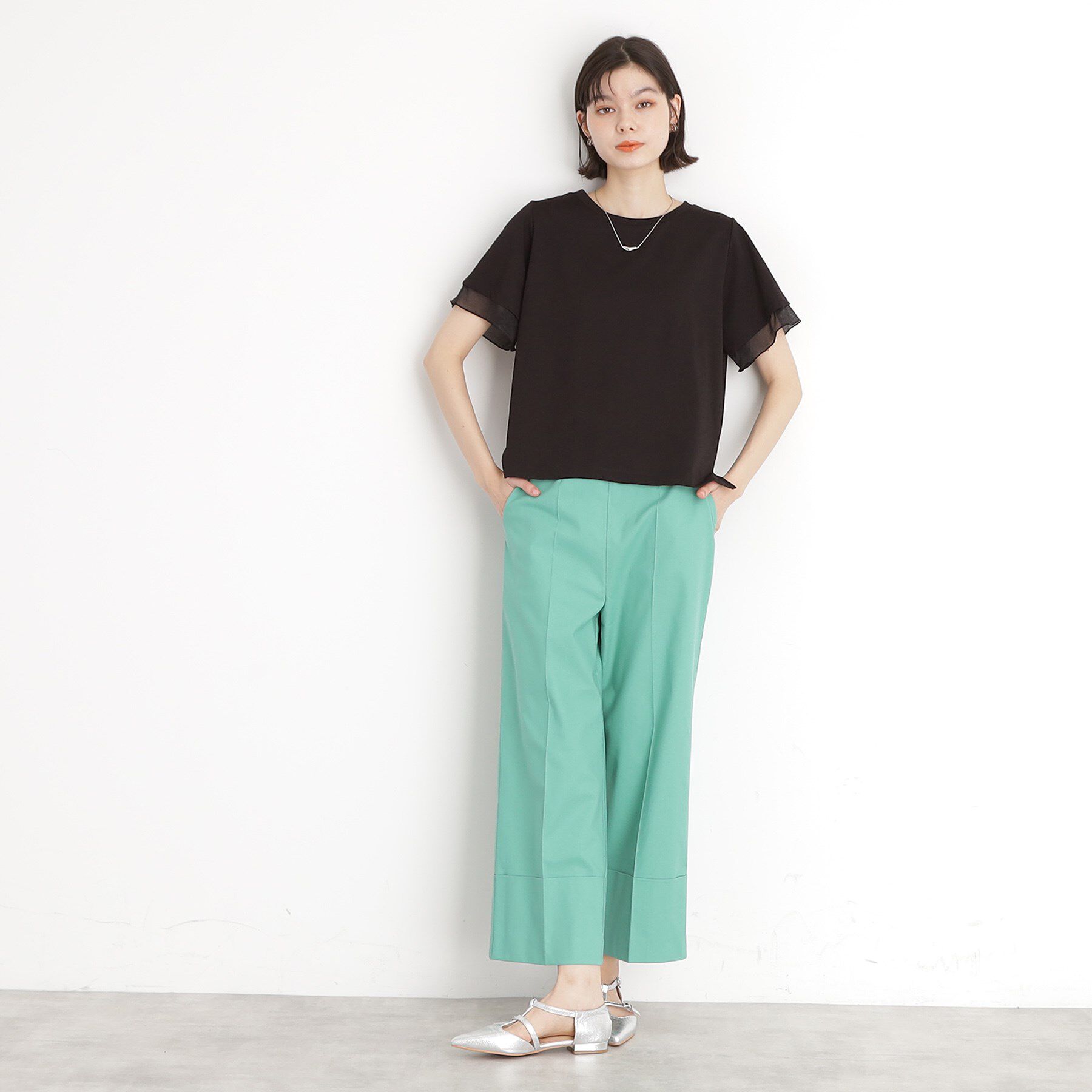 THE SHOP TK「袖シアーTシャツ【接触冷感/洗濯機OK】」|Tシャツ・カットソー|