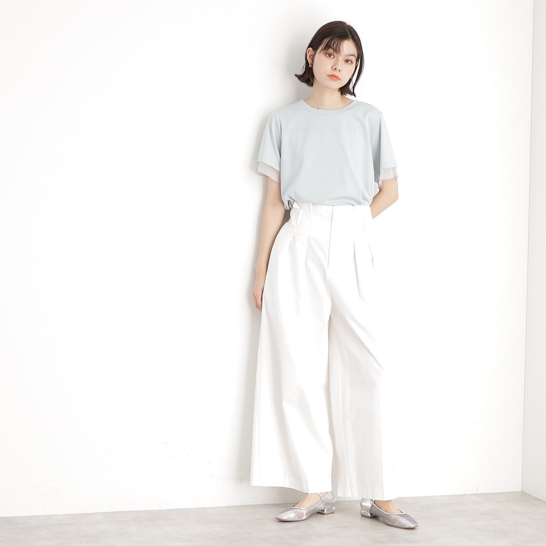 THE SHOP TK「袖シアーTシャツ【接触冷感/洗濯機OK】」|Tシャツ・カットソー|