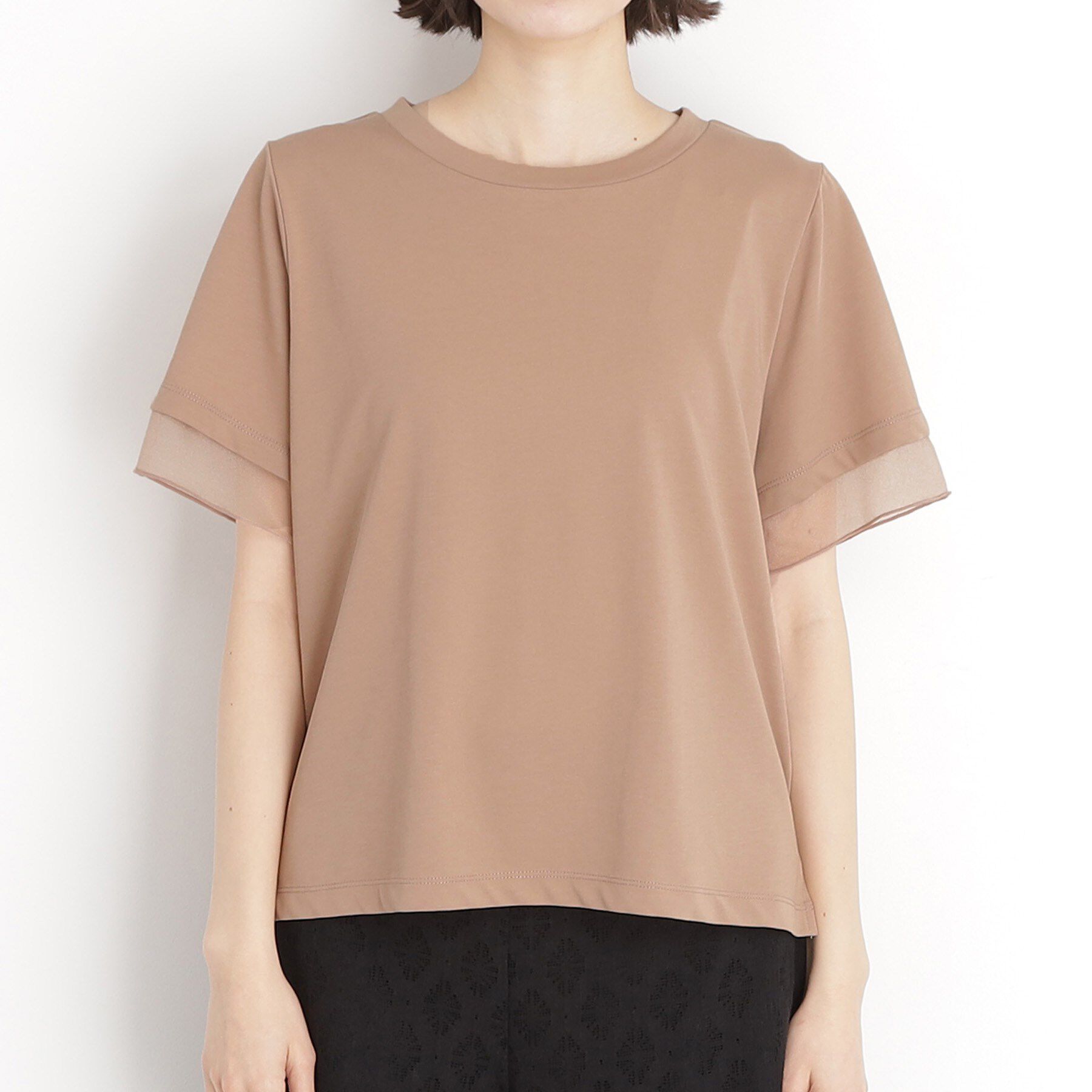 THE SHOP TK「袖シアーTシャツ【接触冷感/洗濯機OK】」|Tシャツ・カットソー|