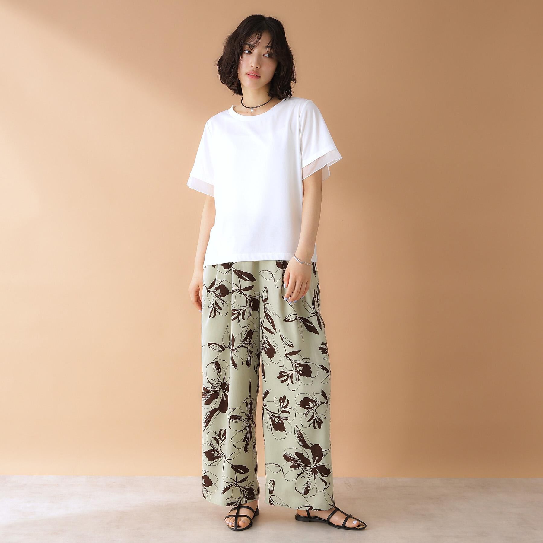 THE SHOP TK「袖シアーTシャツ【接触冷感/洗濯機OK】」|Tシャツ・カットソー|