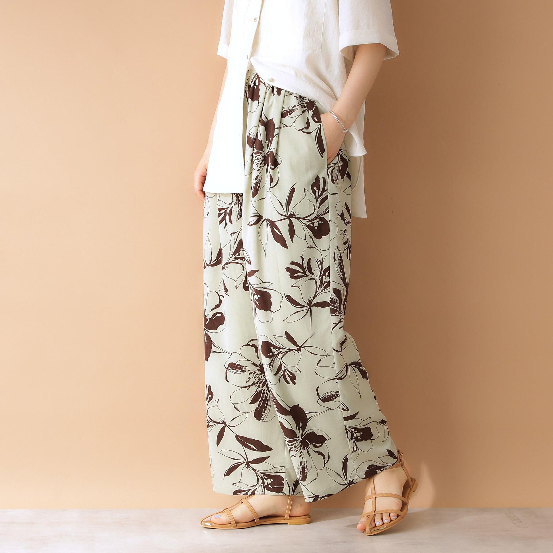 THE SHOP TK「フラワープリントイージーパンツ【洗える】」|その他|