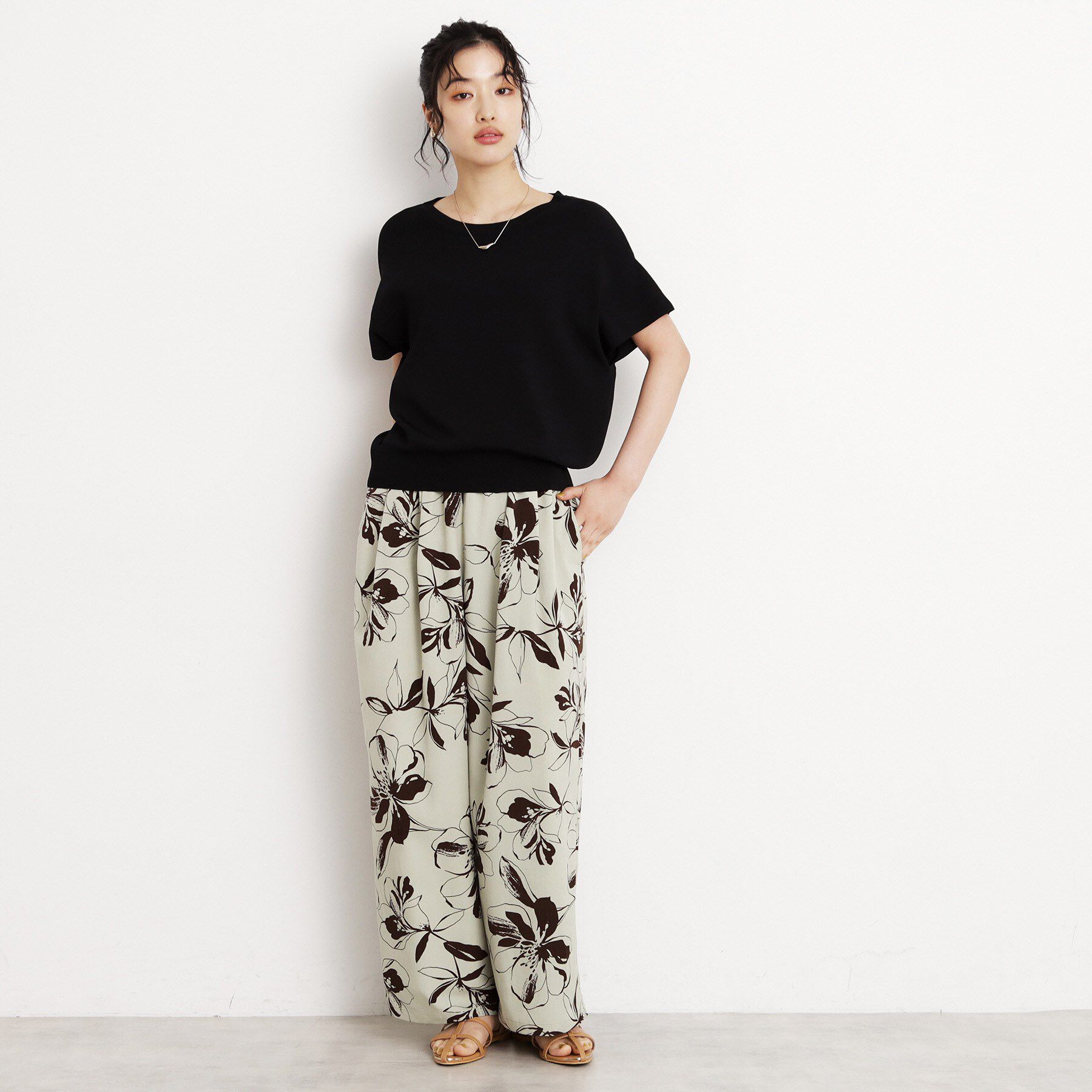 THE SHOP TK「さらさらフレアスリーブサマーニット【毛玉になりにくい/UV/洗濯機OK】」|ニット・セーター|