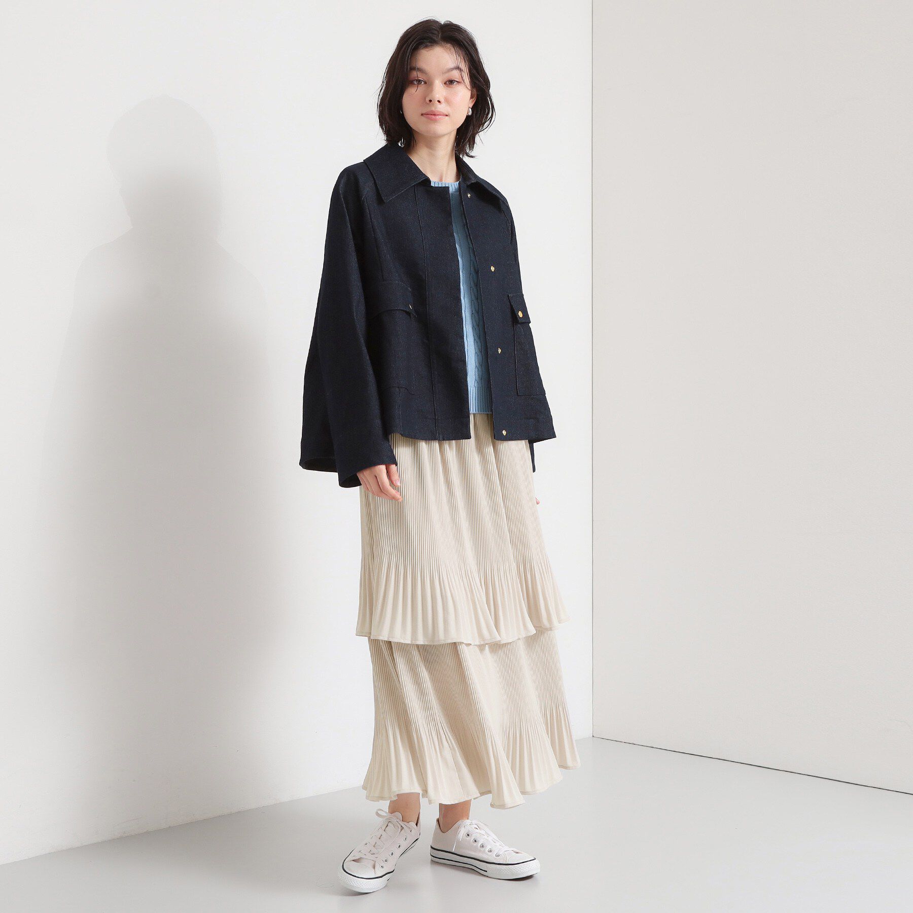 THE SHOP TK「【きれいめにもカジュアルにも】2段ティアードプリーツスカート」|スカート|