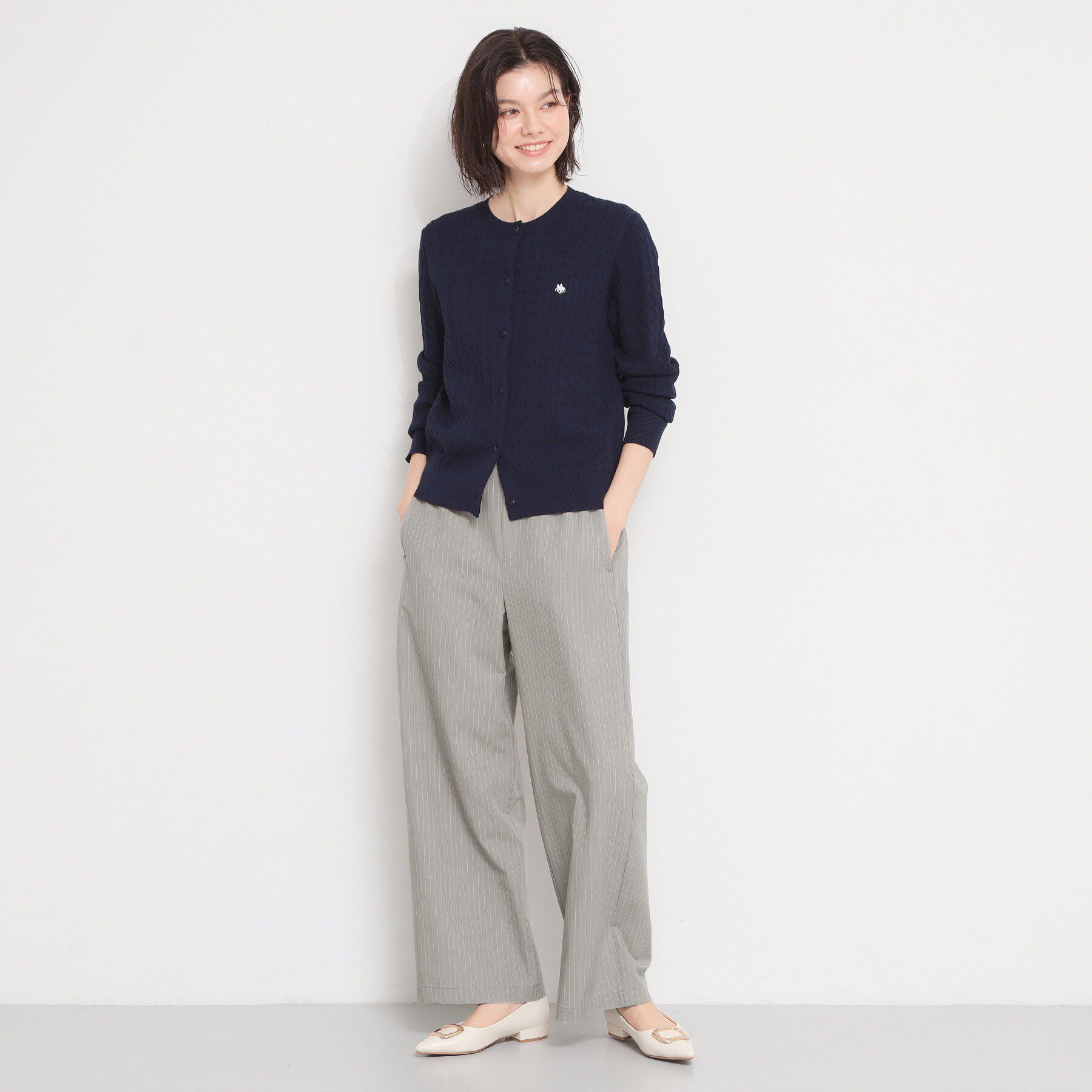 THE SHOP TK「ストライプイージーワイドパンツ」|その他|