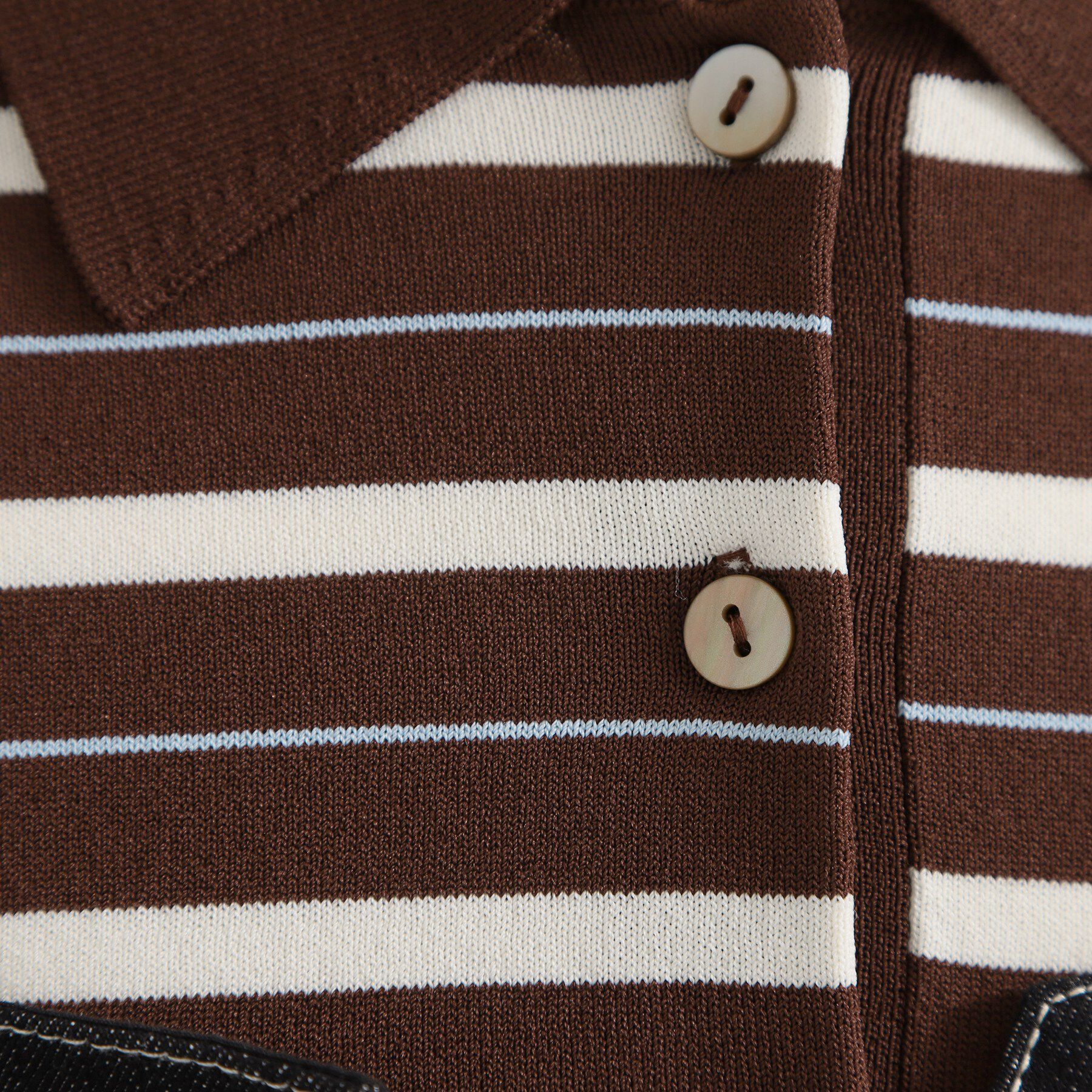 THE SHOP TK「【ひんやり/アンチピリング/UV】1枚で主役になる ボーダーポロニット」|ニット・セーター|