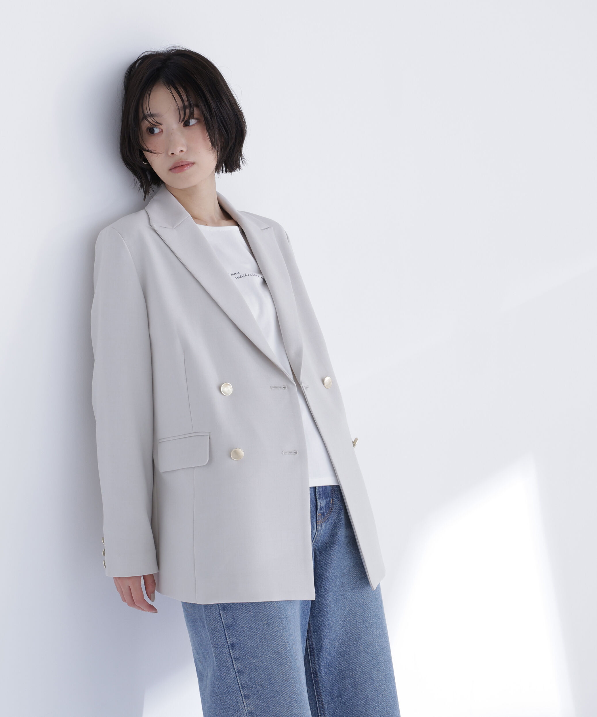  「ダブルブレスト  SETUP ボクシージャケット」|ブルゾン・スタジャン|