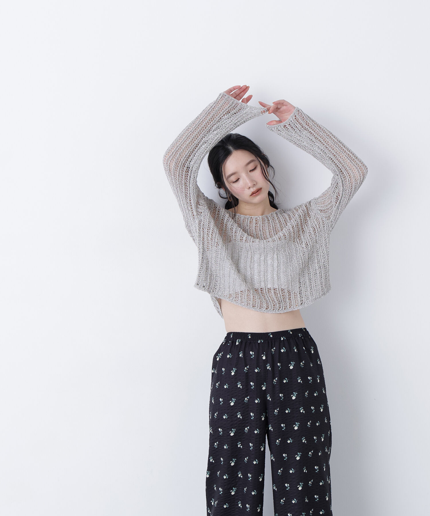  「〈N.〉透かし編みクロップドニット」|ニット・セーター|