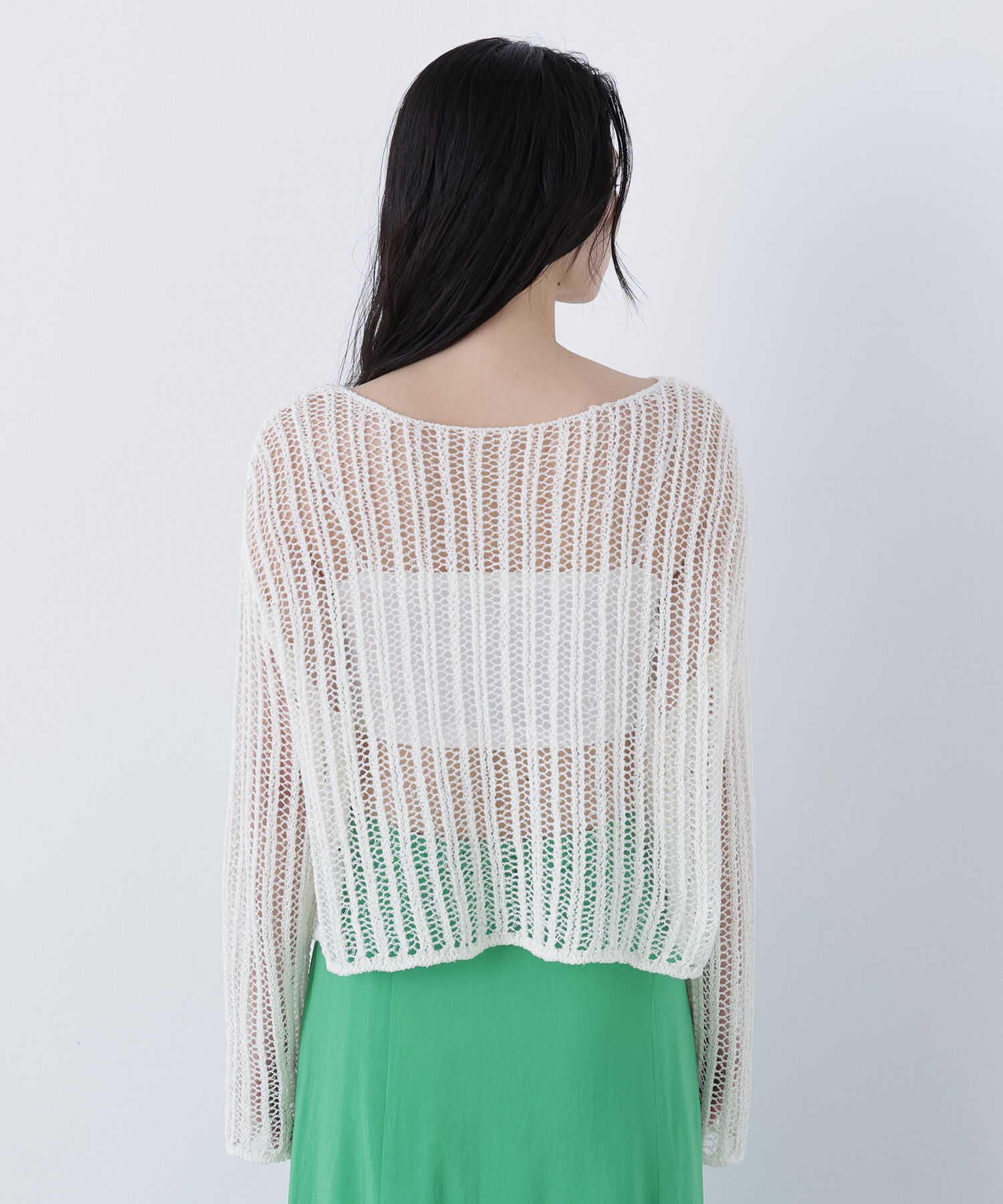  「〈N.〉透かし編みクロップドニット」|ニット・セーター|