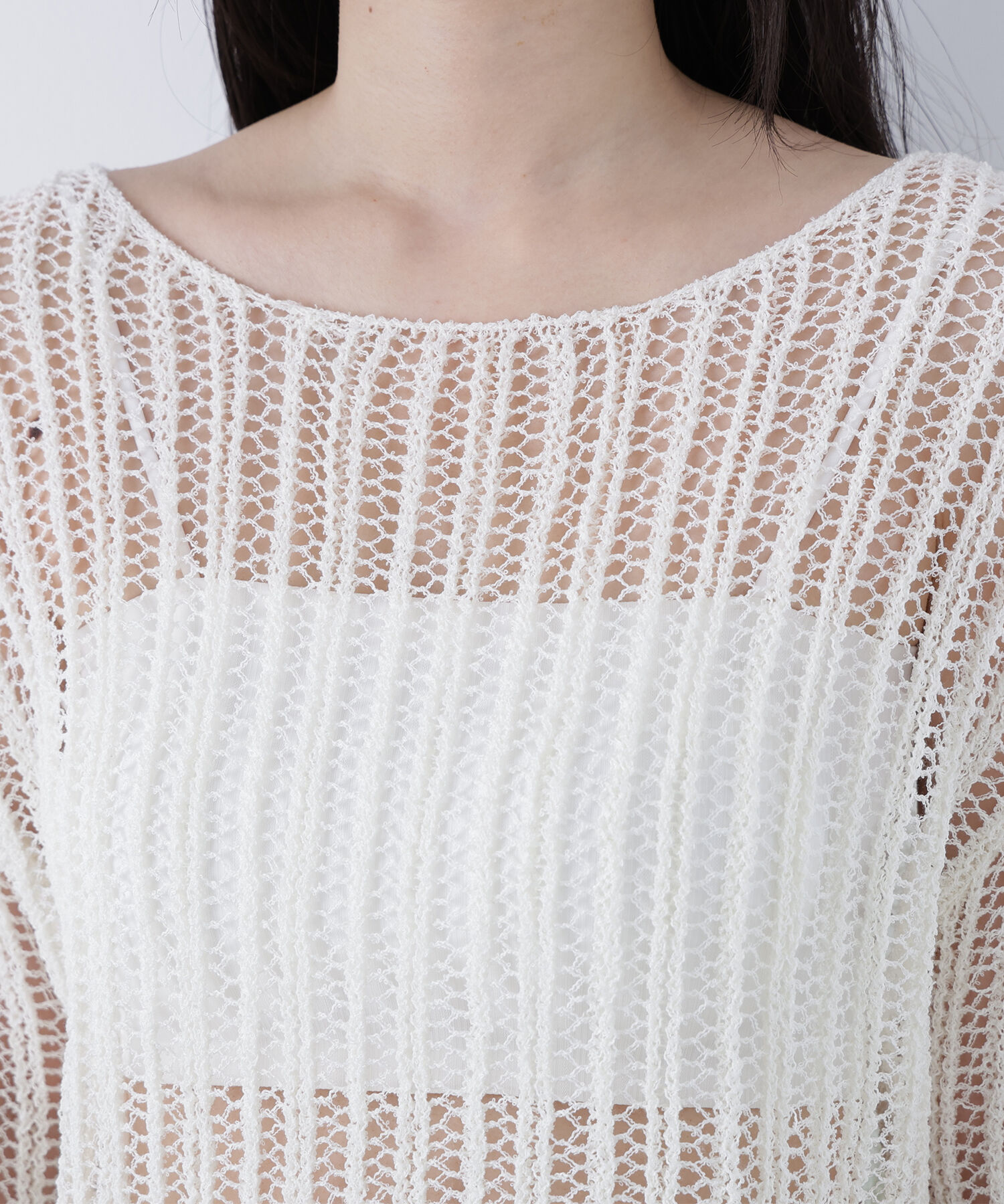  「〈N.〉透かし編みクロップドニット」|ニット・セーター|