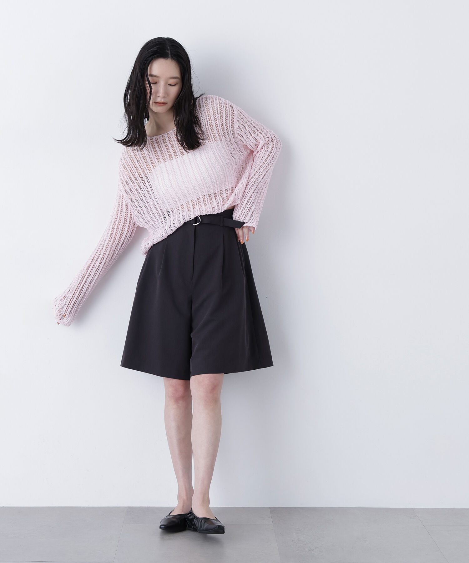  「〈N.〉透かし編みクロップドニット」|ニット・セーター|