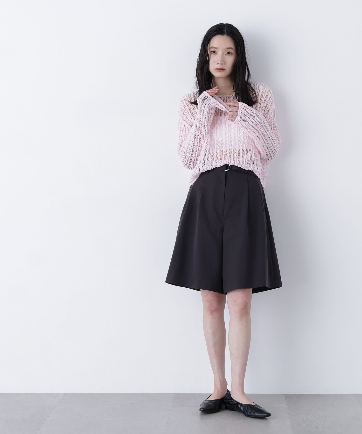  「〈N.〉透かし編みクロップドニット」|ニット・セーター|