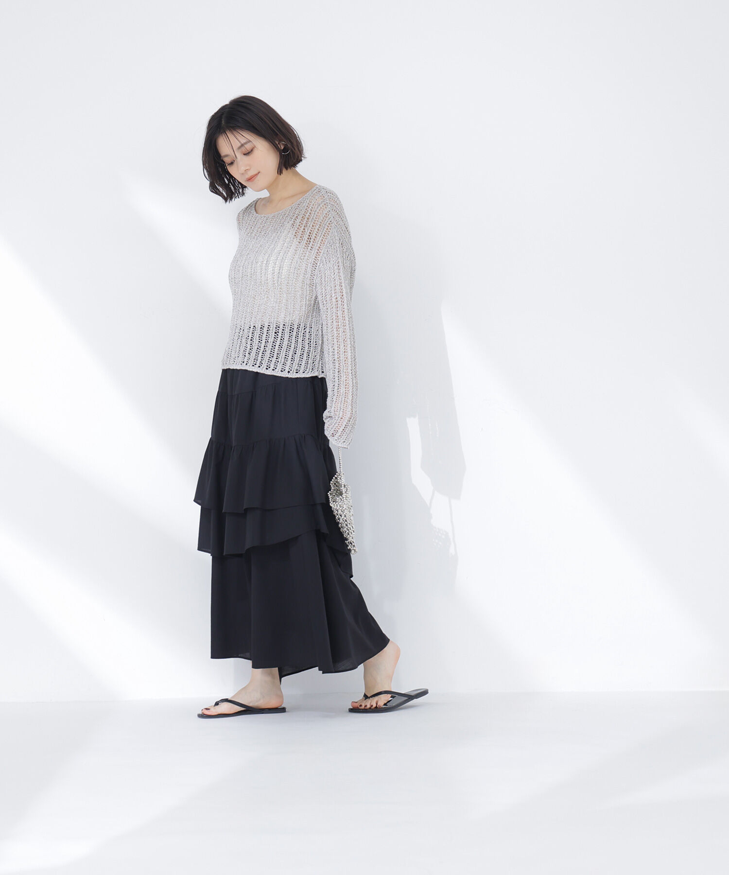  「アシンメトリーティアードスカート」|スカート|