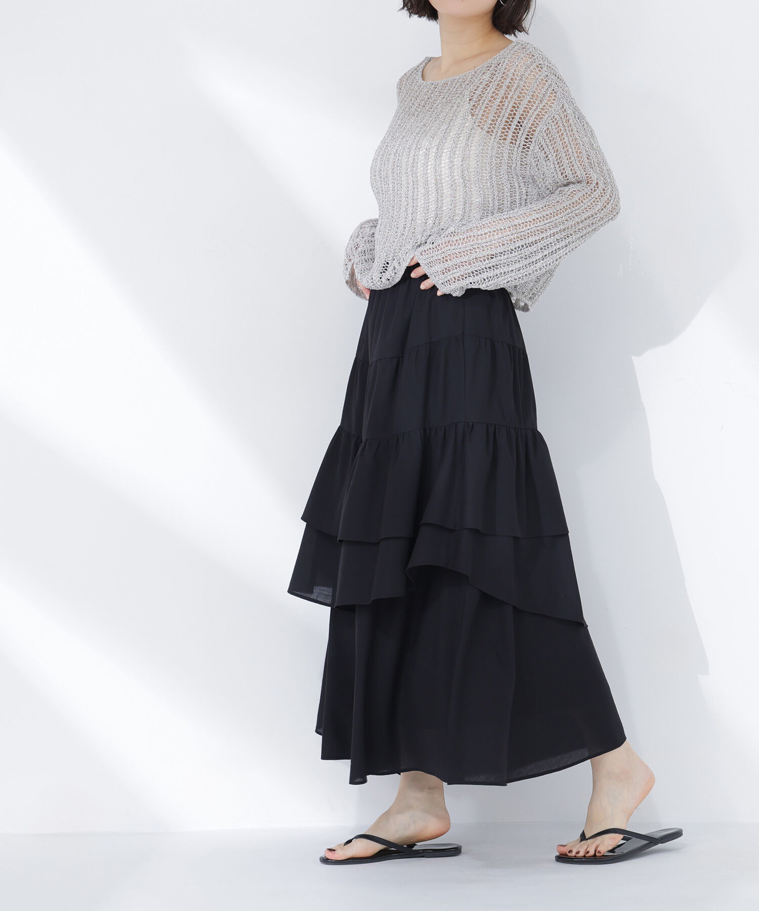  「アシンメトリーティアードスカート」|スカート|