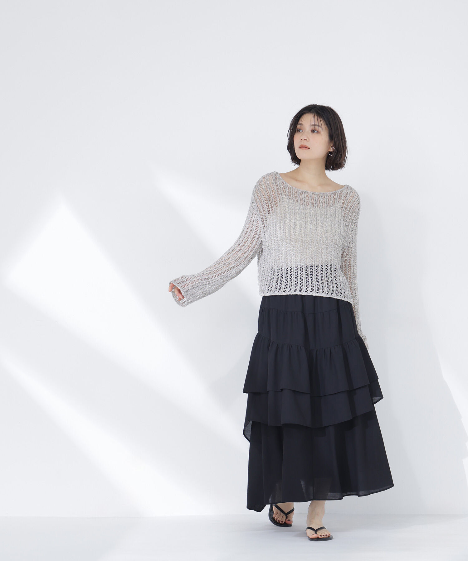  「アシンメトリーティアードスカート」|スカート|