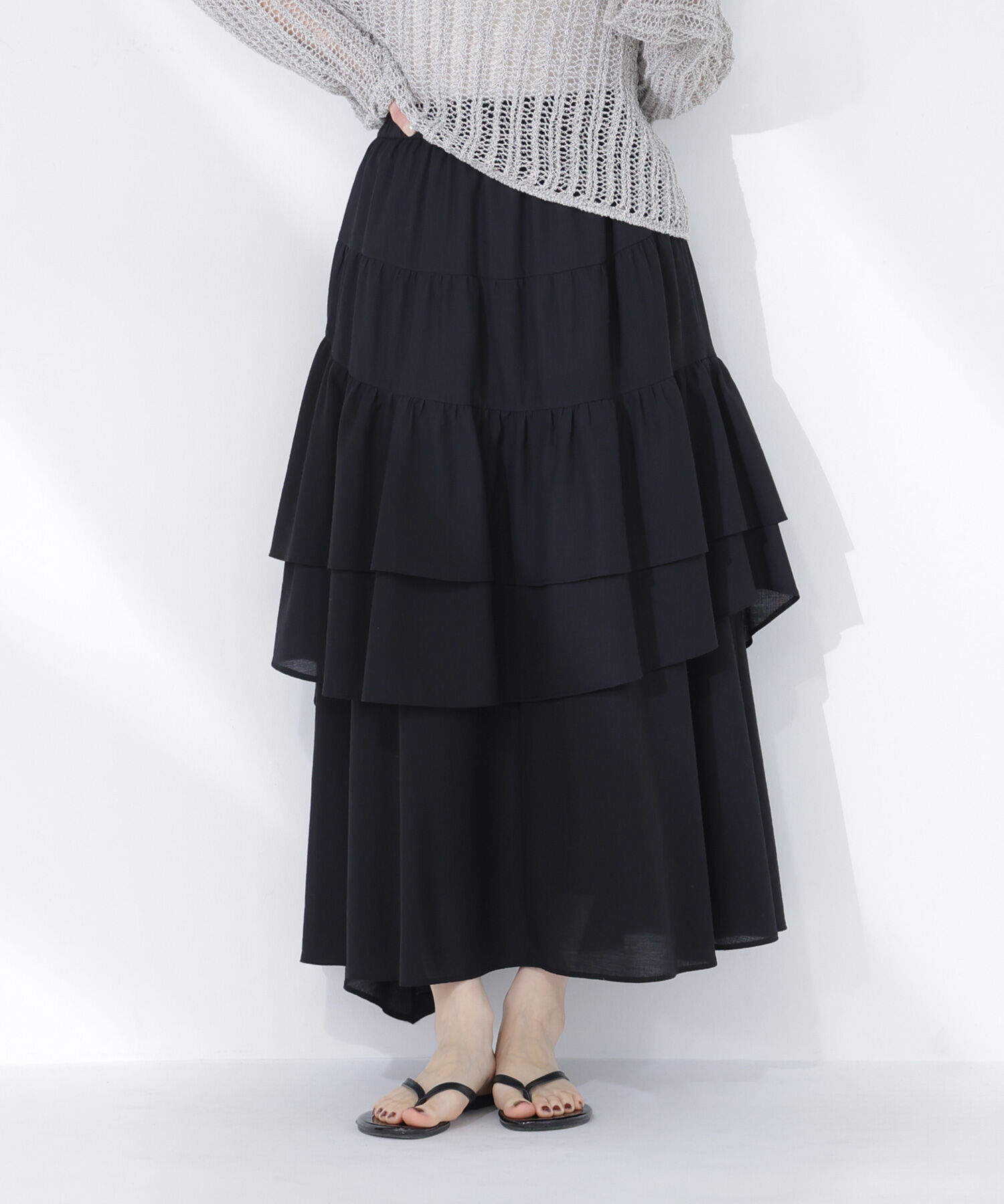  「アシンメトリーティアードスカート」|スカート|