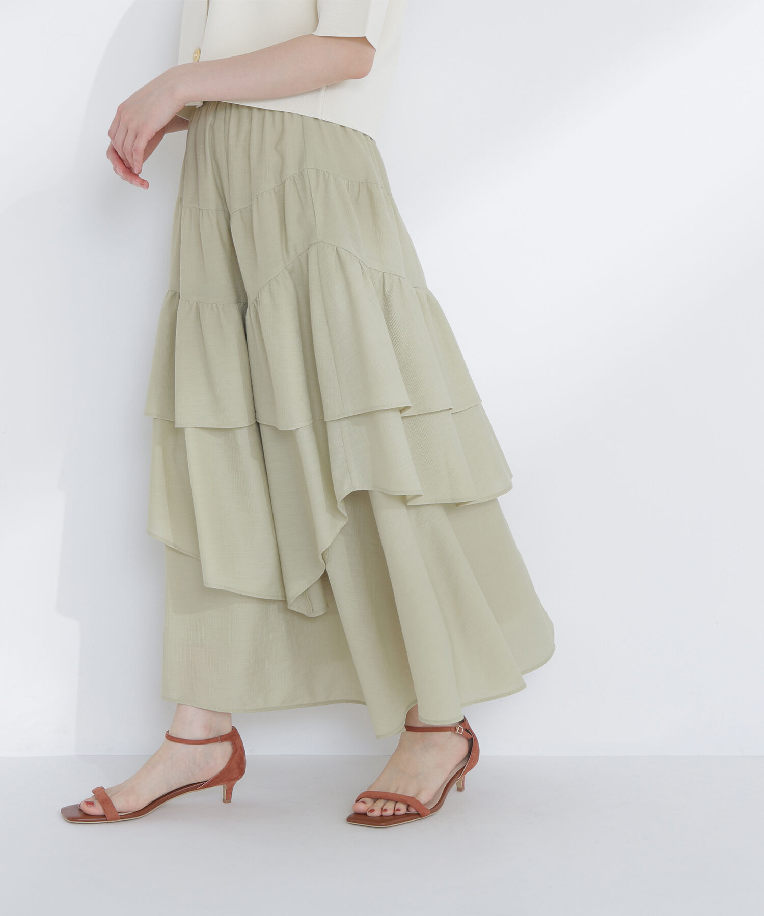  「アシンメトリーティアードスカート」|スカート|