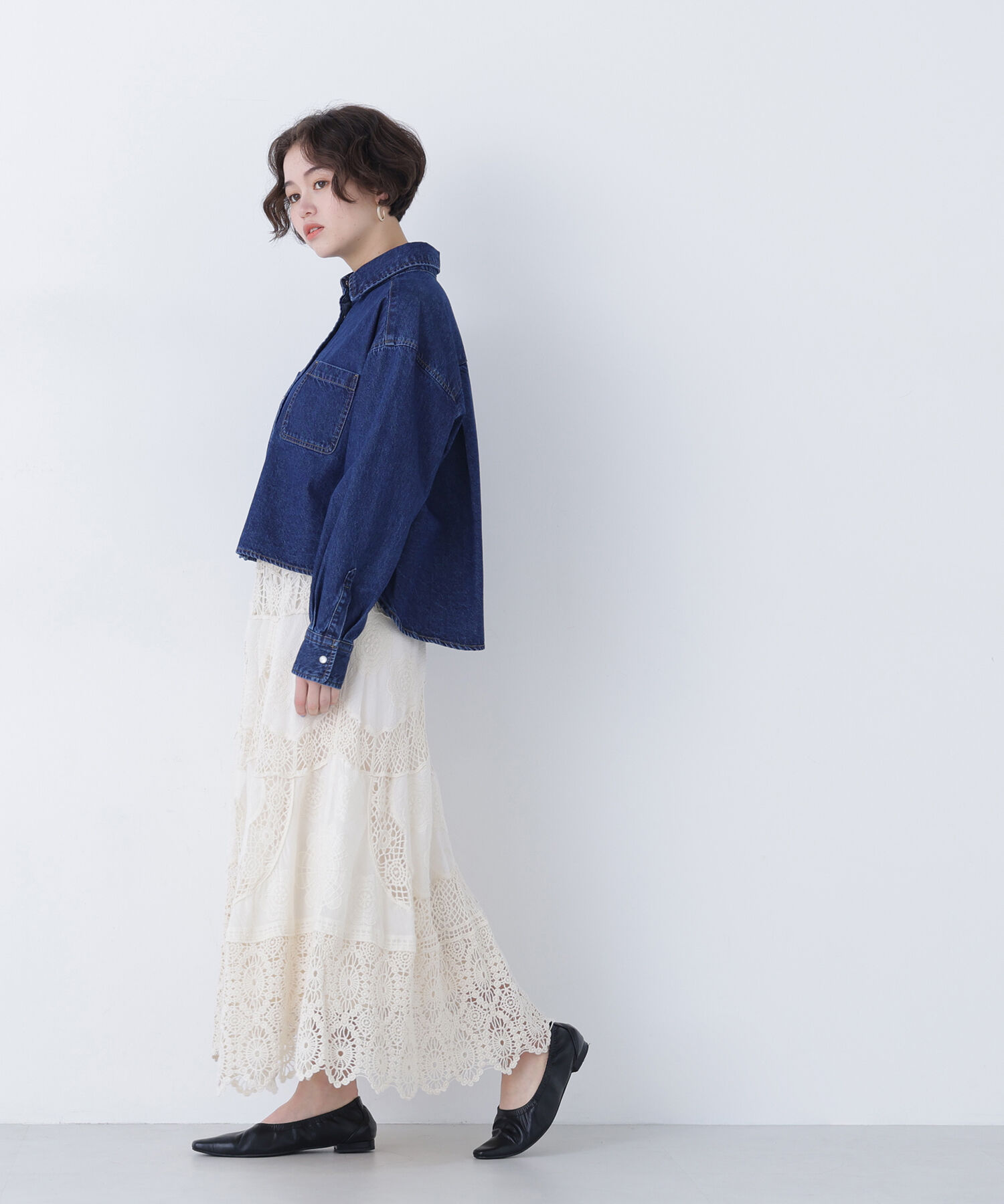  「〈N.〉コットンレースボリュームスカート」|スカート|