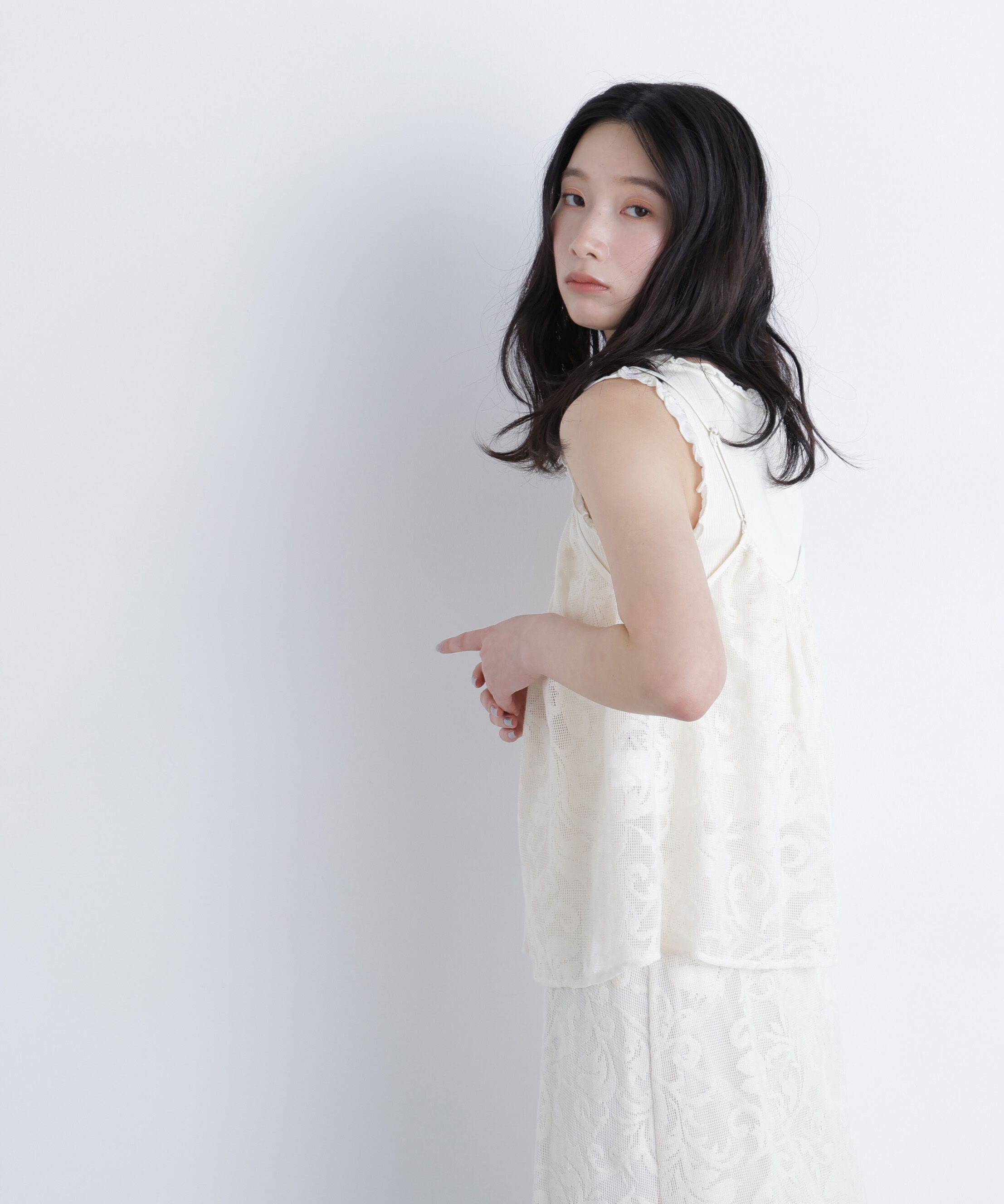  「フラワーメッシュ SETUP キャミソール」|シャツ・ブラウス|