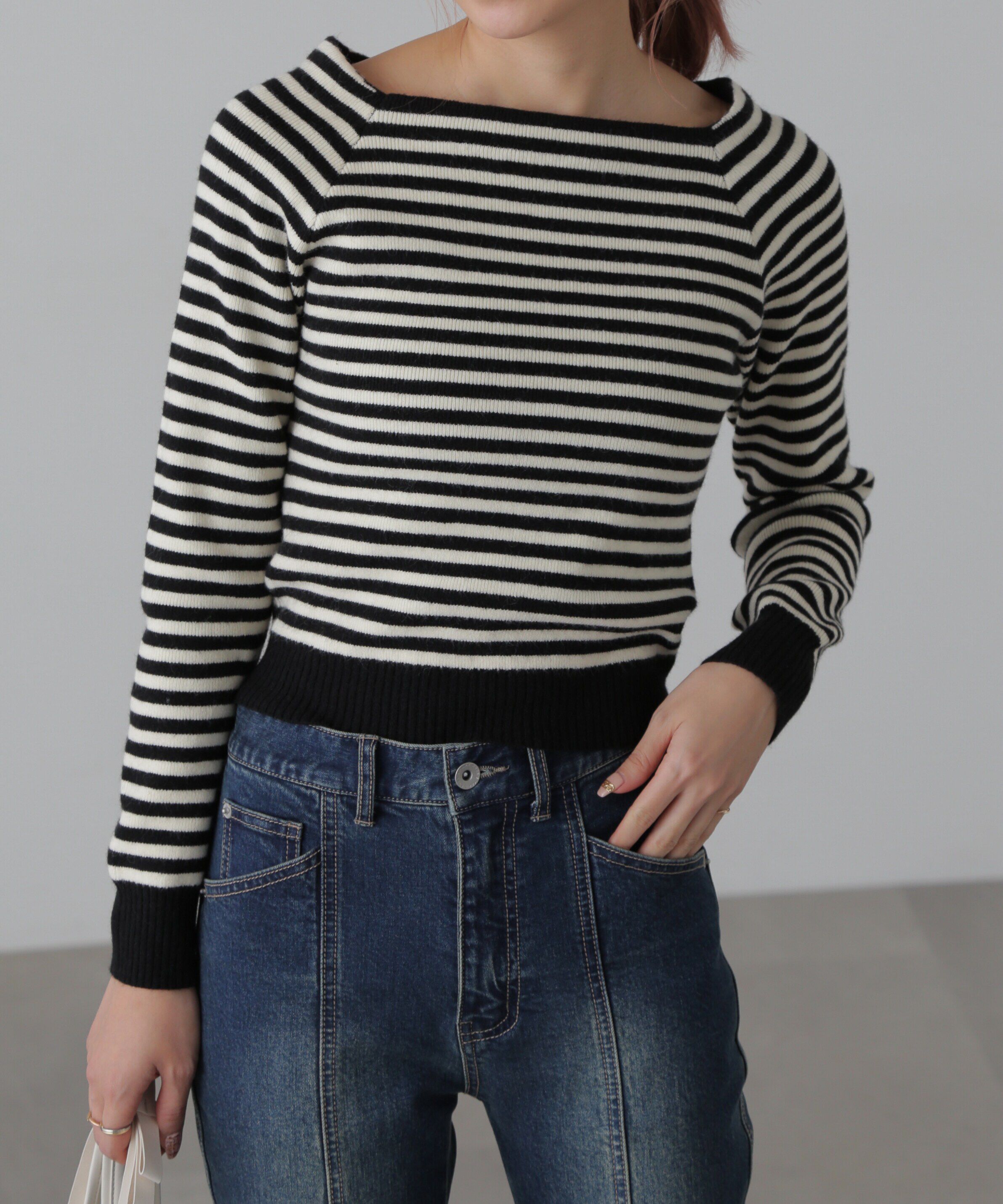  「スクエアネックコンパクトニット」|ニット・セーター|