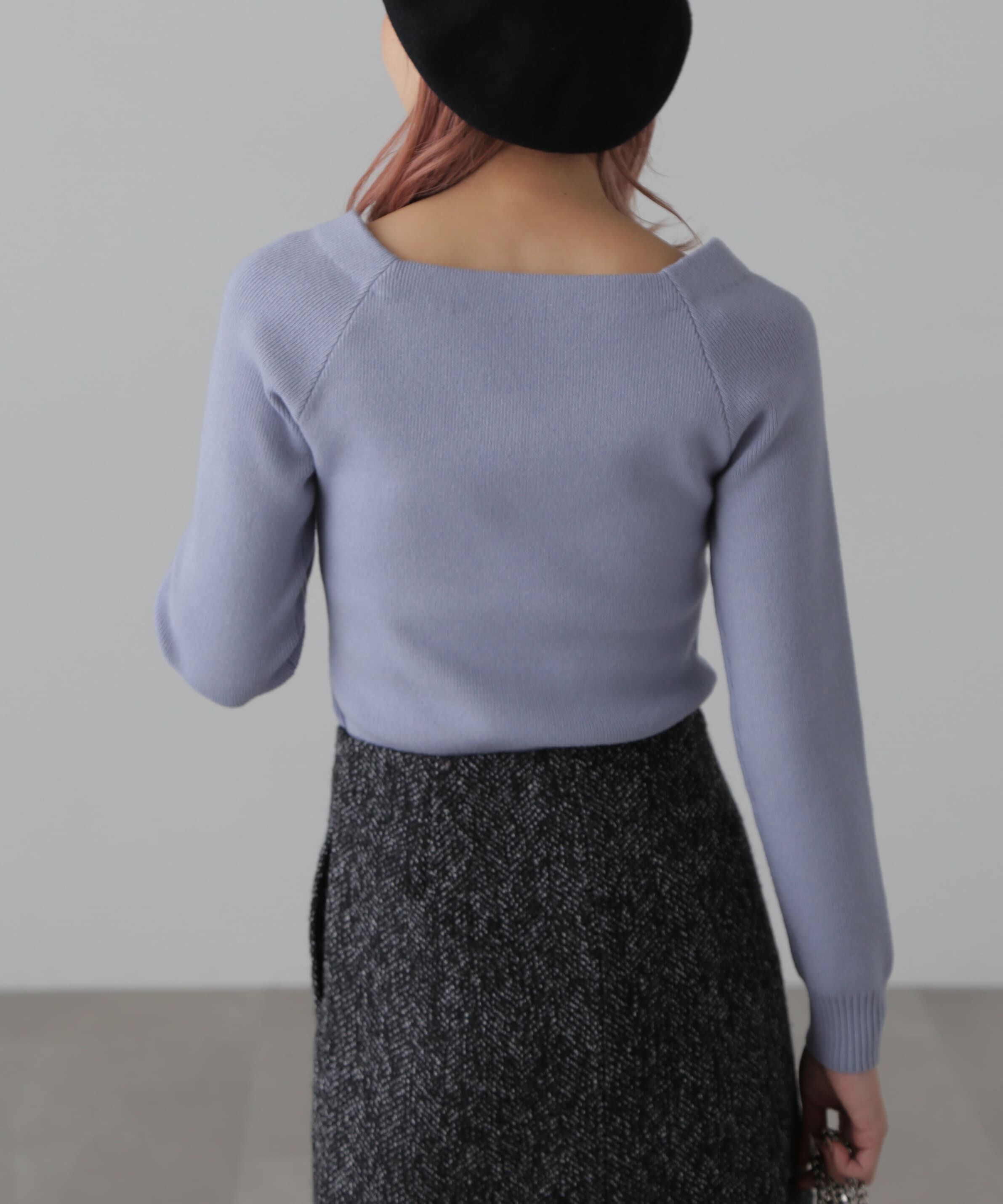  「スクエアネックコンパクトニット」|ニット・セーター|