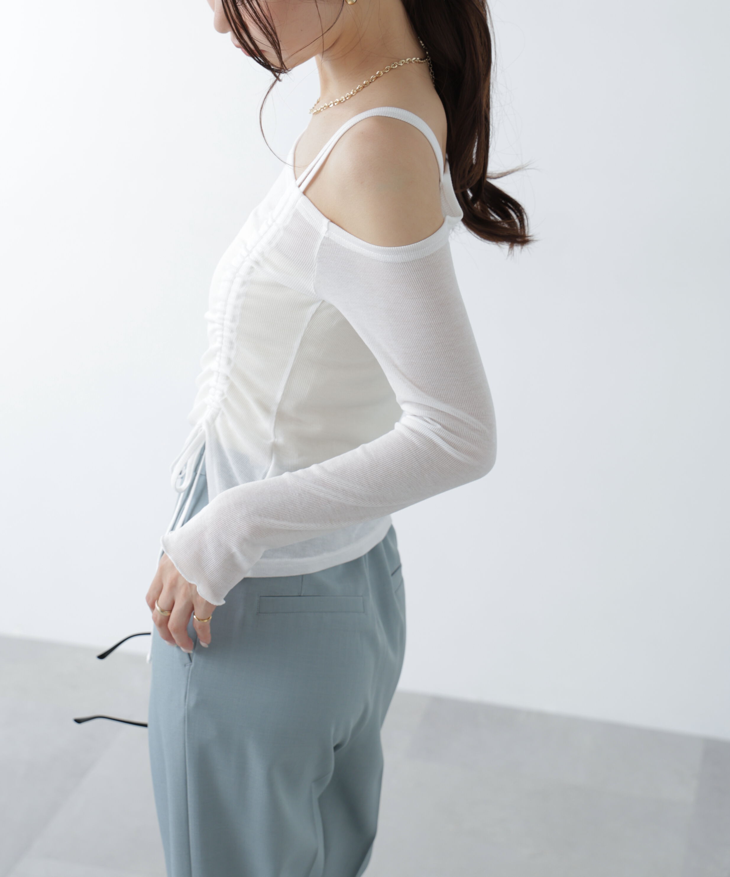  「ワンショルシャーリングテレコカットソー」|Tシャツ・カットソー|