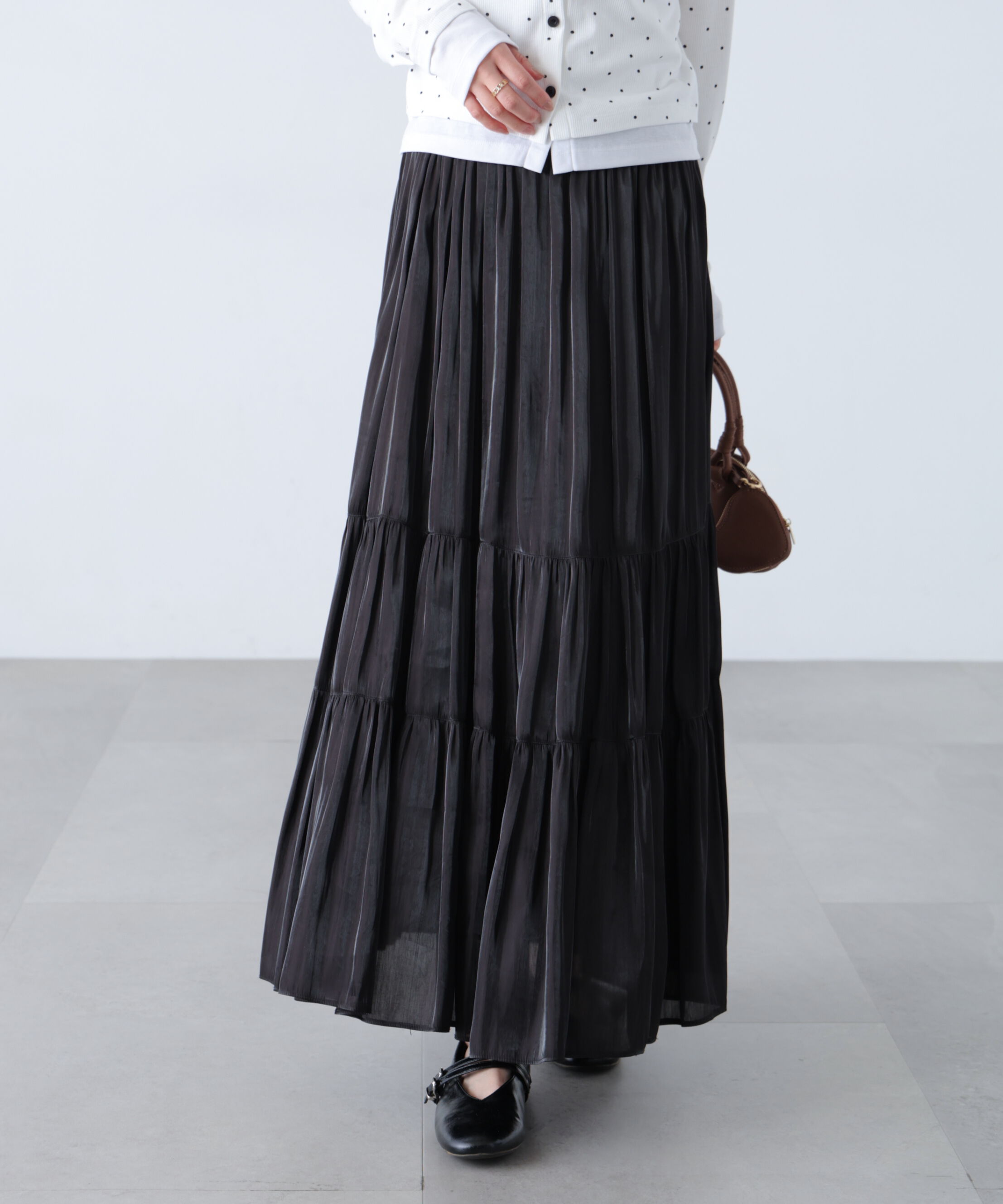  「シャイニーティアードスカート」|スカート|