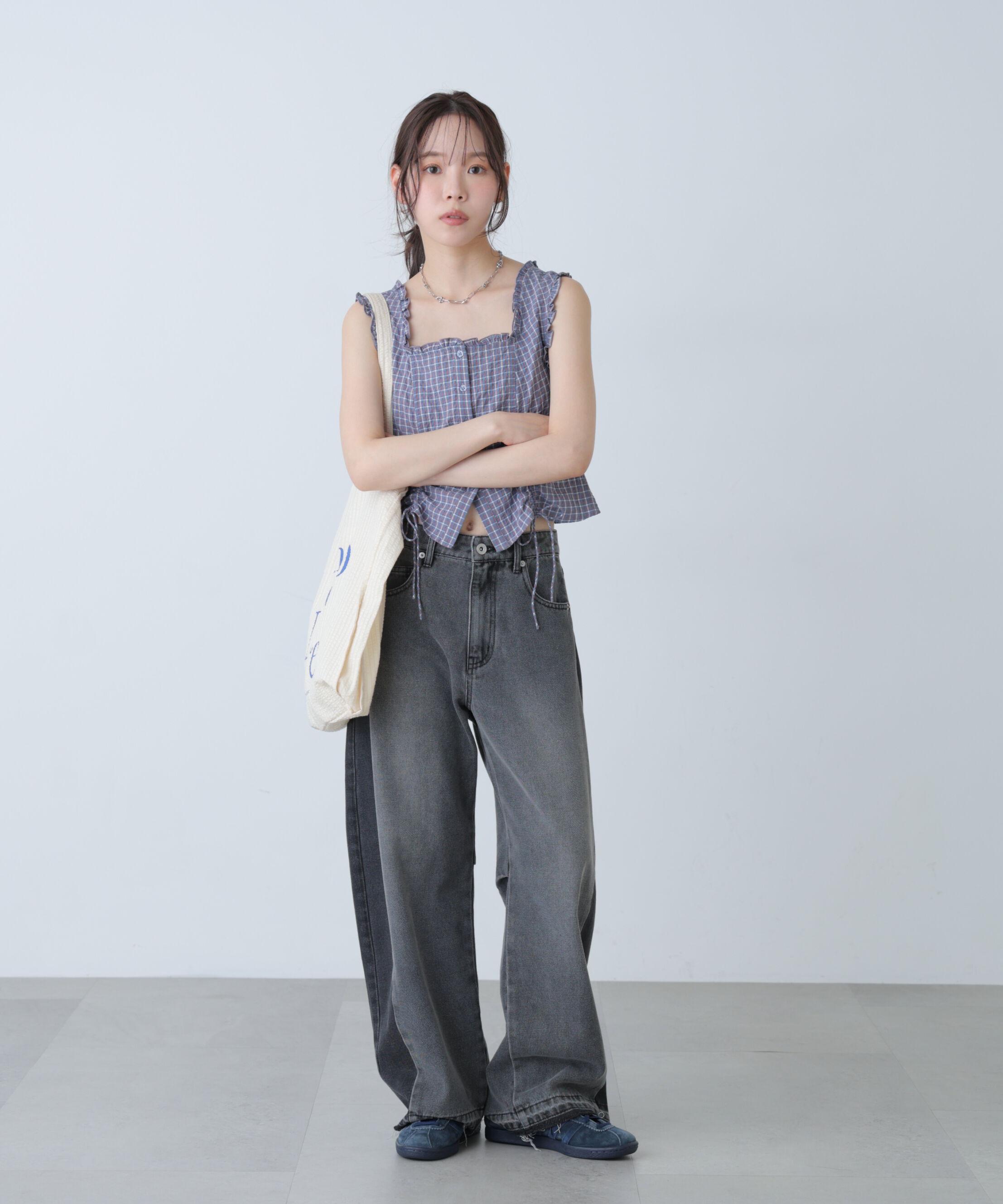  「[低身長サイズ/Sシリーズ]配色パネルバレルワイドパンツ」|その他|