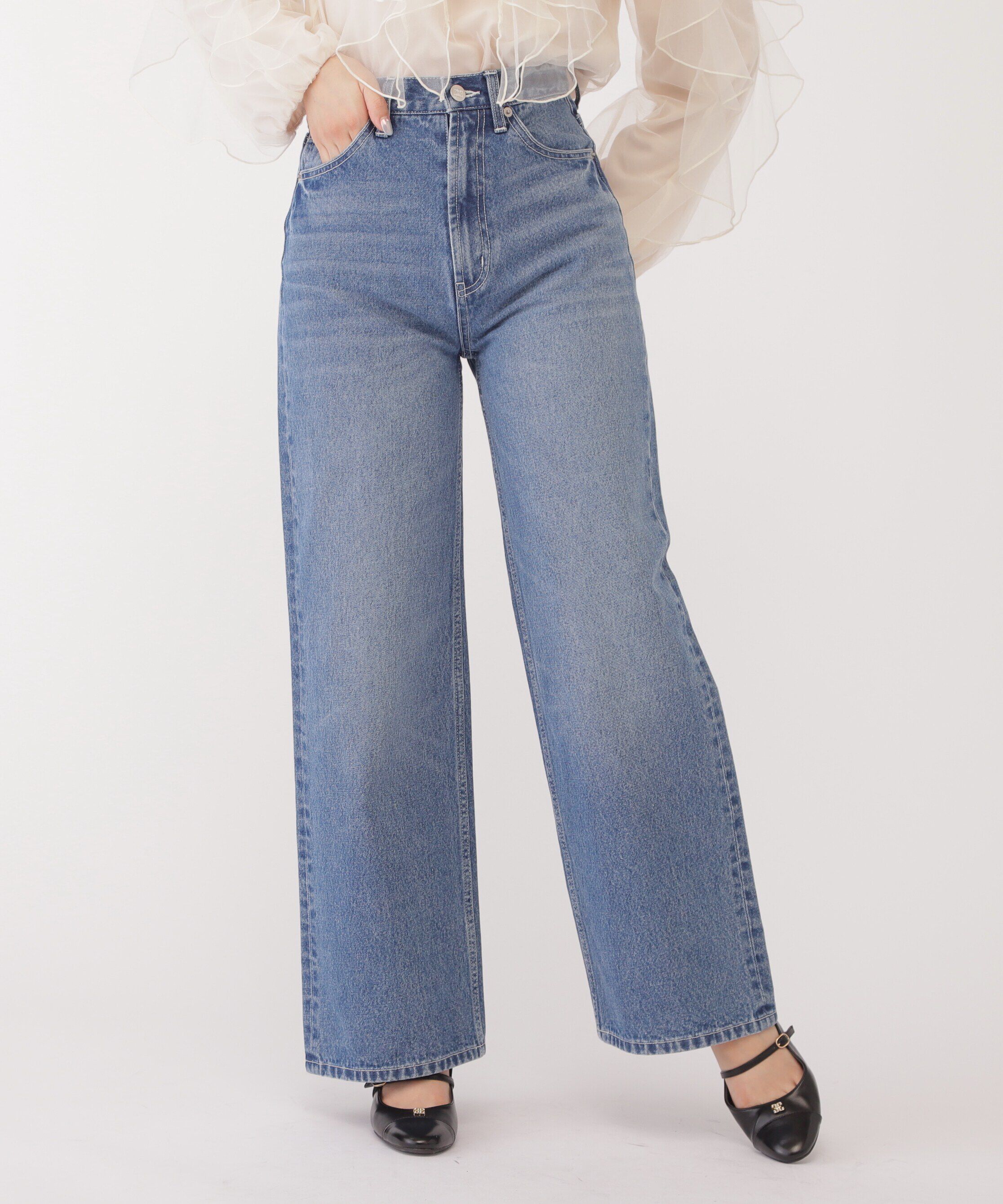  「◆＜ジルバイベーシック＞ストレートワイドデニムパンツ」|その他|ブルー1