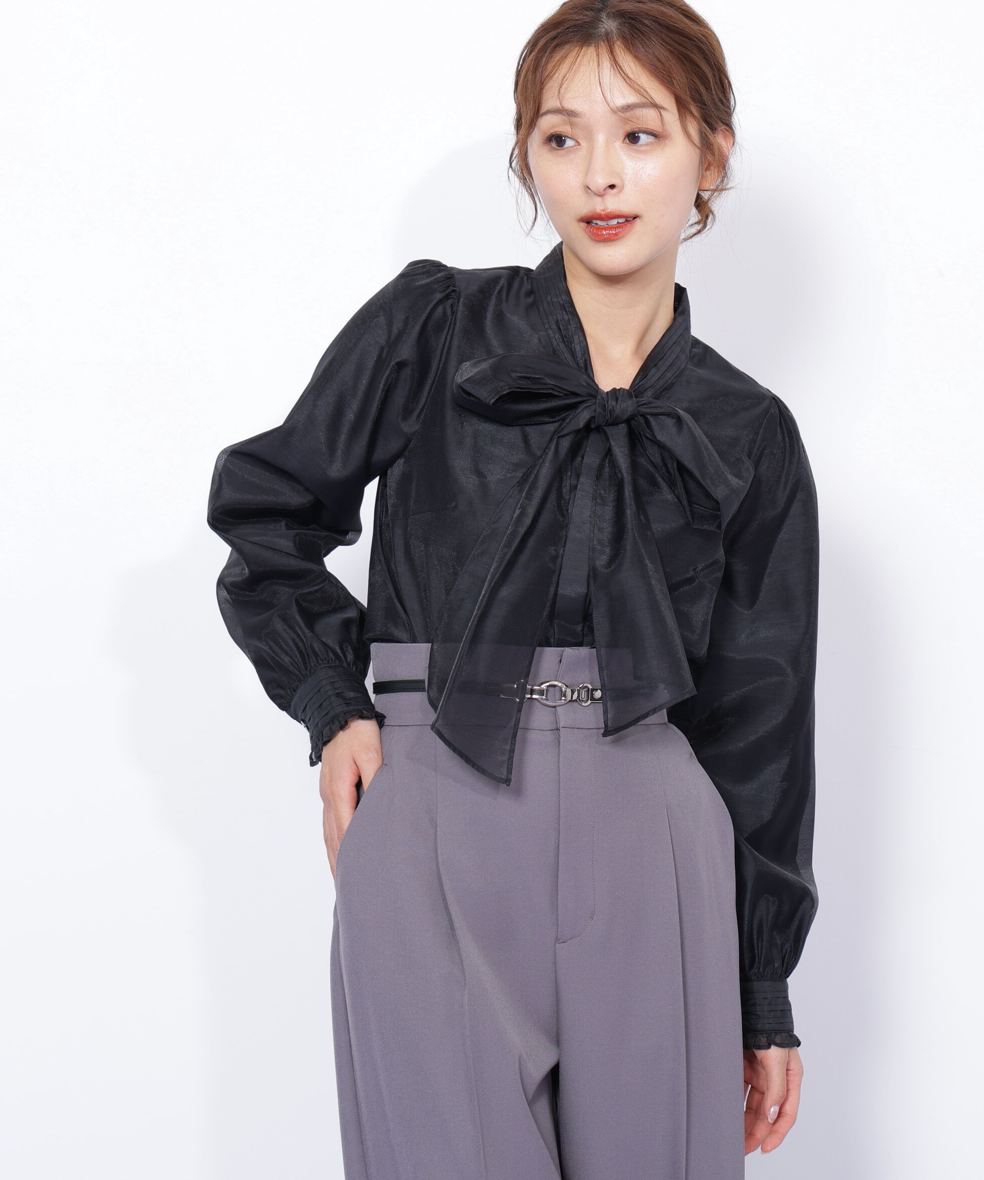  「ピンタックビッグリボンブラウス」|シャツ・ブラウス|