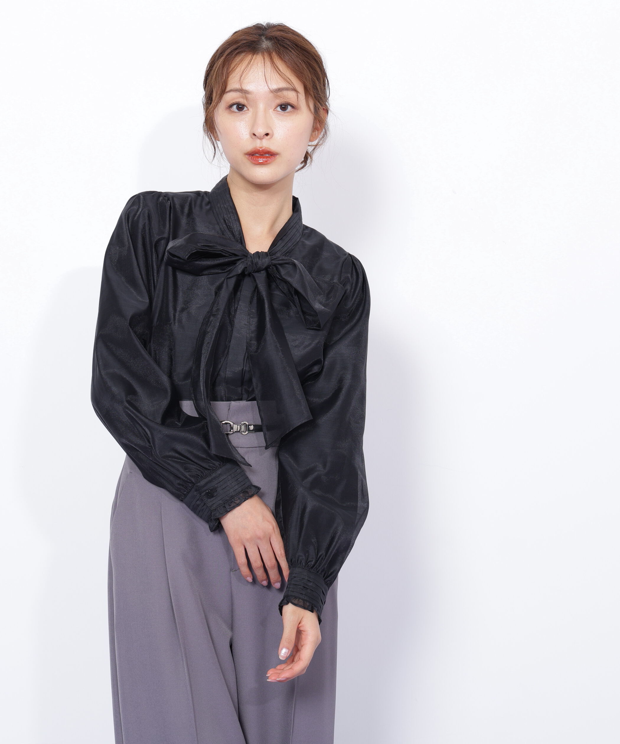  「ピンタックビッグリボンブラウス」|シャツ・ブラウス|