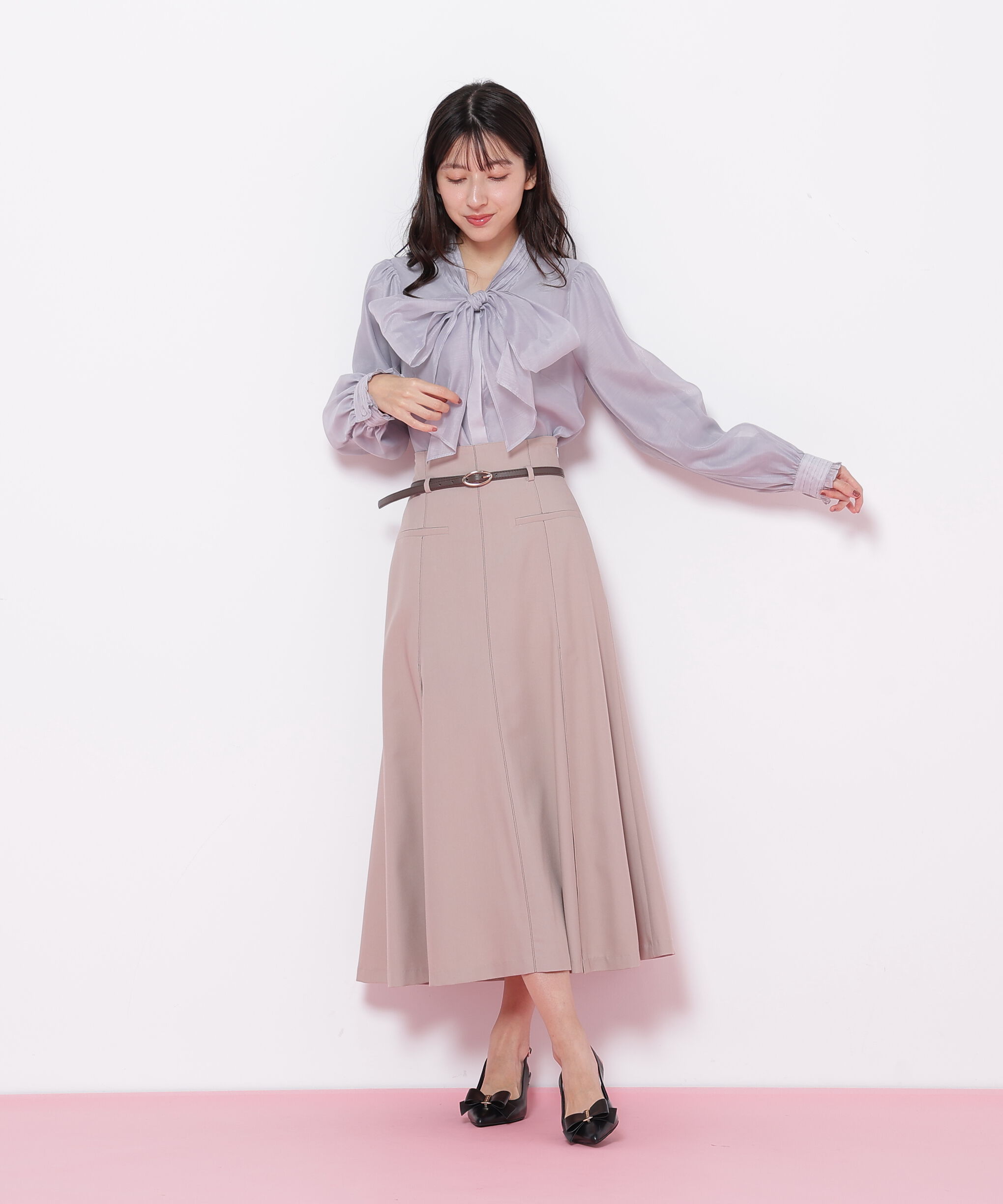  「ピンタックビッグリボンブラウス」|シャツ・ブラウス|