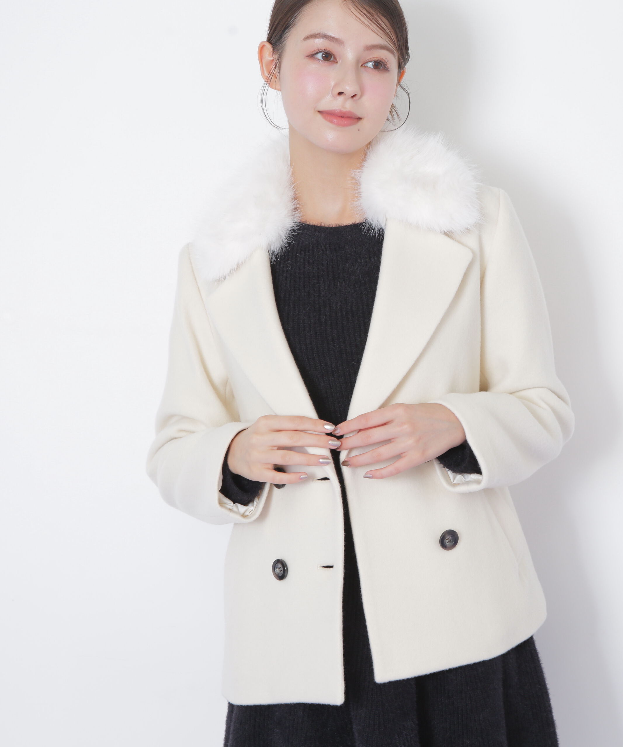 「フェイクファー衿付ジャケット」|その他|