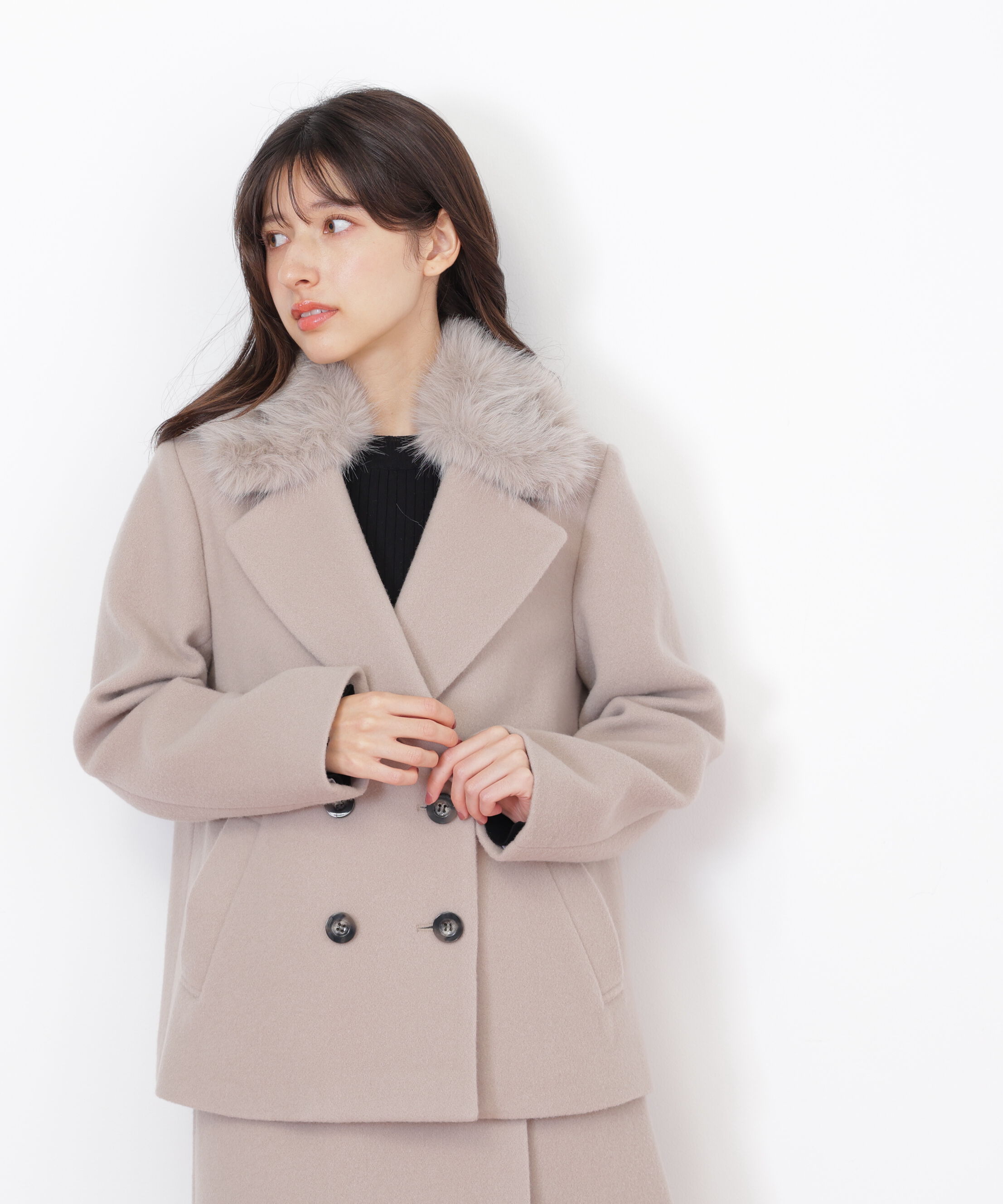  「フェイクファー衿付ジャケット」|その他|