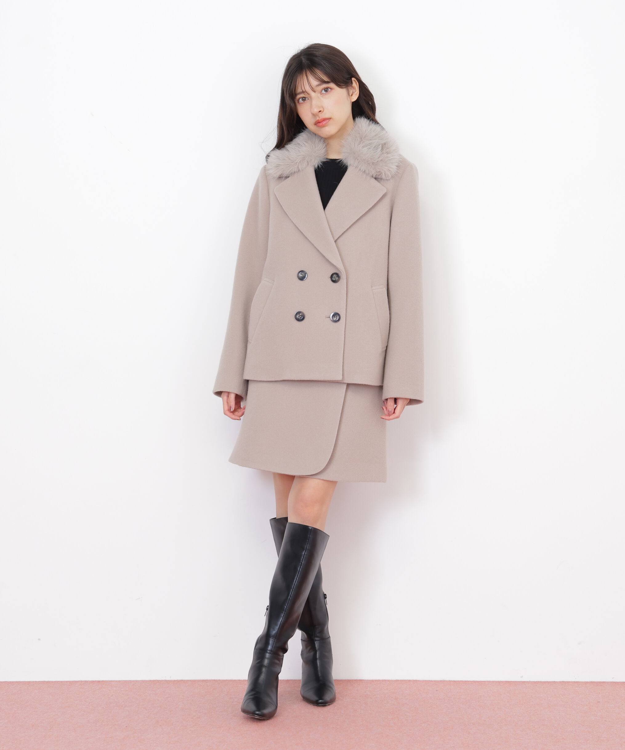  「フェイクファー衿付ジャケット」|その他|