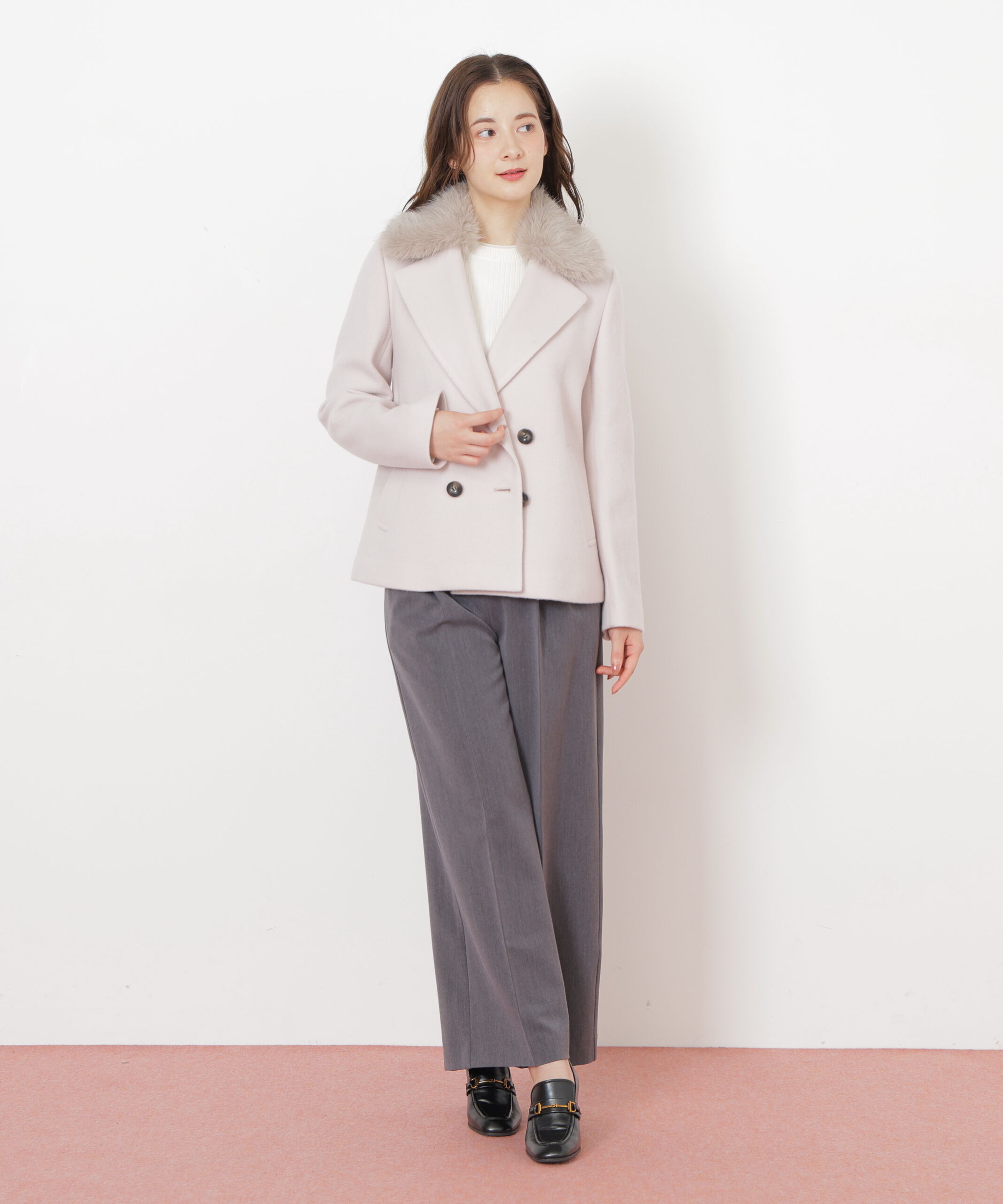  「フェイクファー衿付ジャケット」|その他|