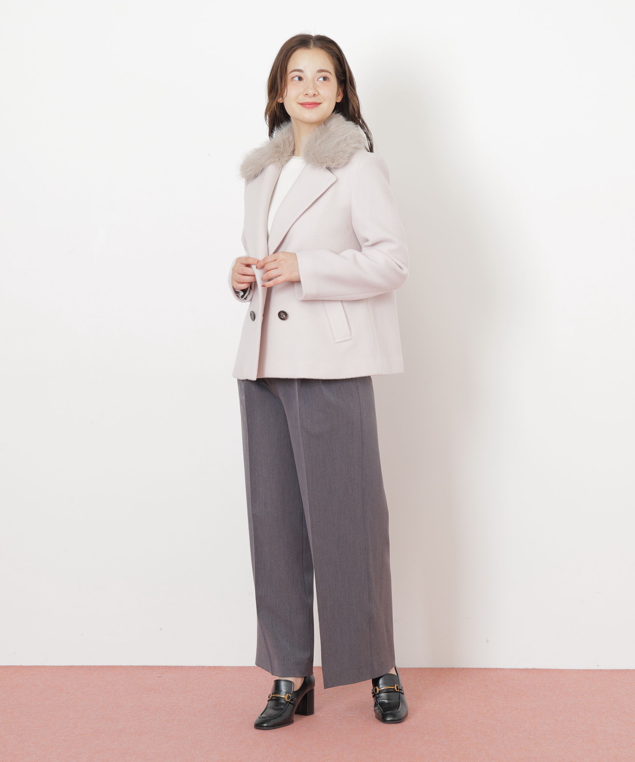  「フェイクファー衿付ジャケット」|その他|