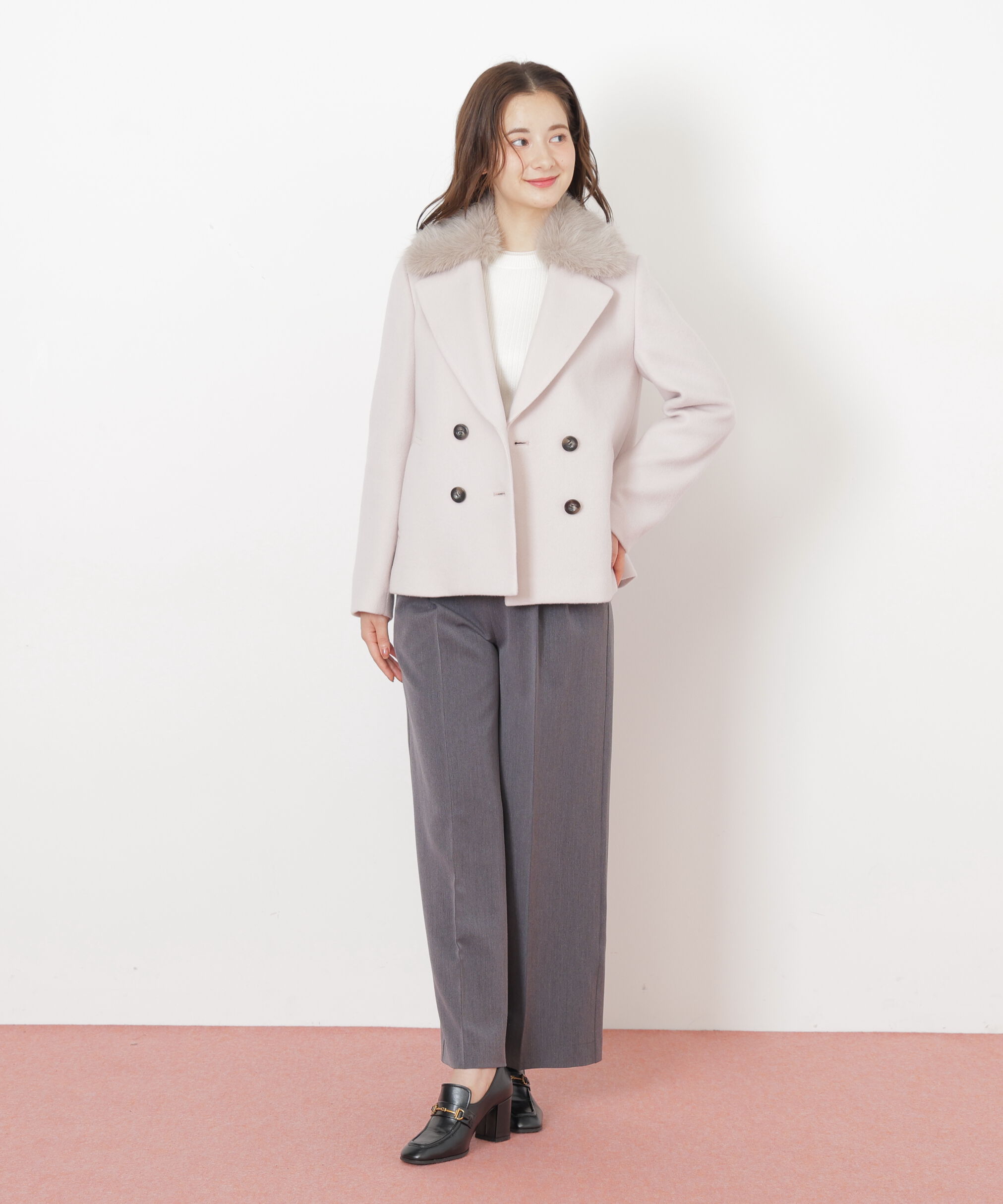  「フェイクファー衿付ジャケット」|その他|