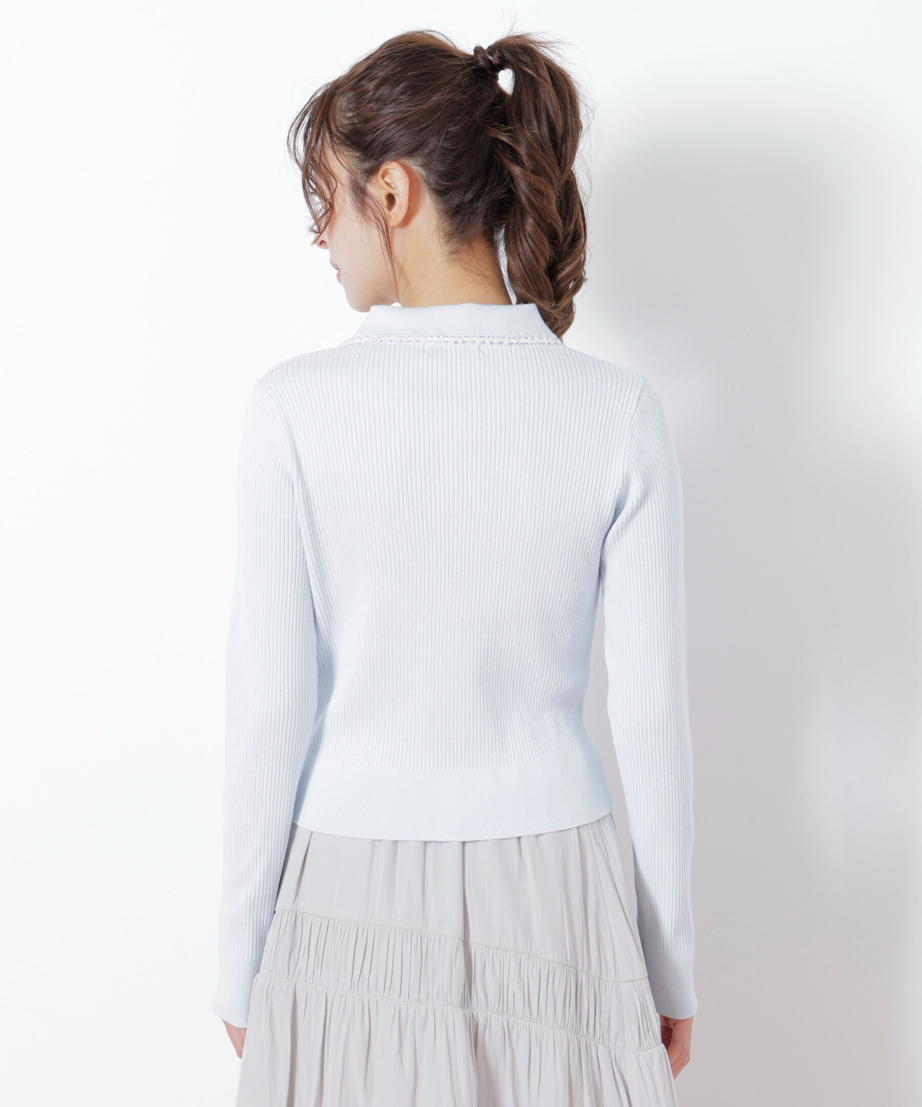  「パールブレードエリツキニット」|ニット・セーター|