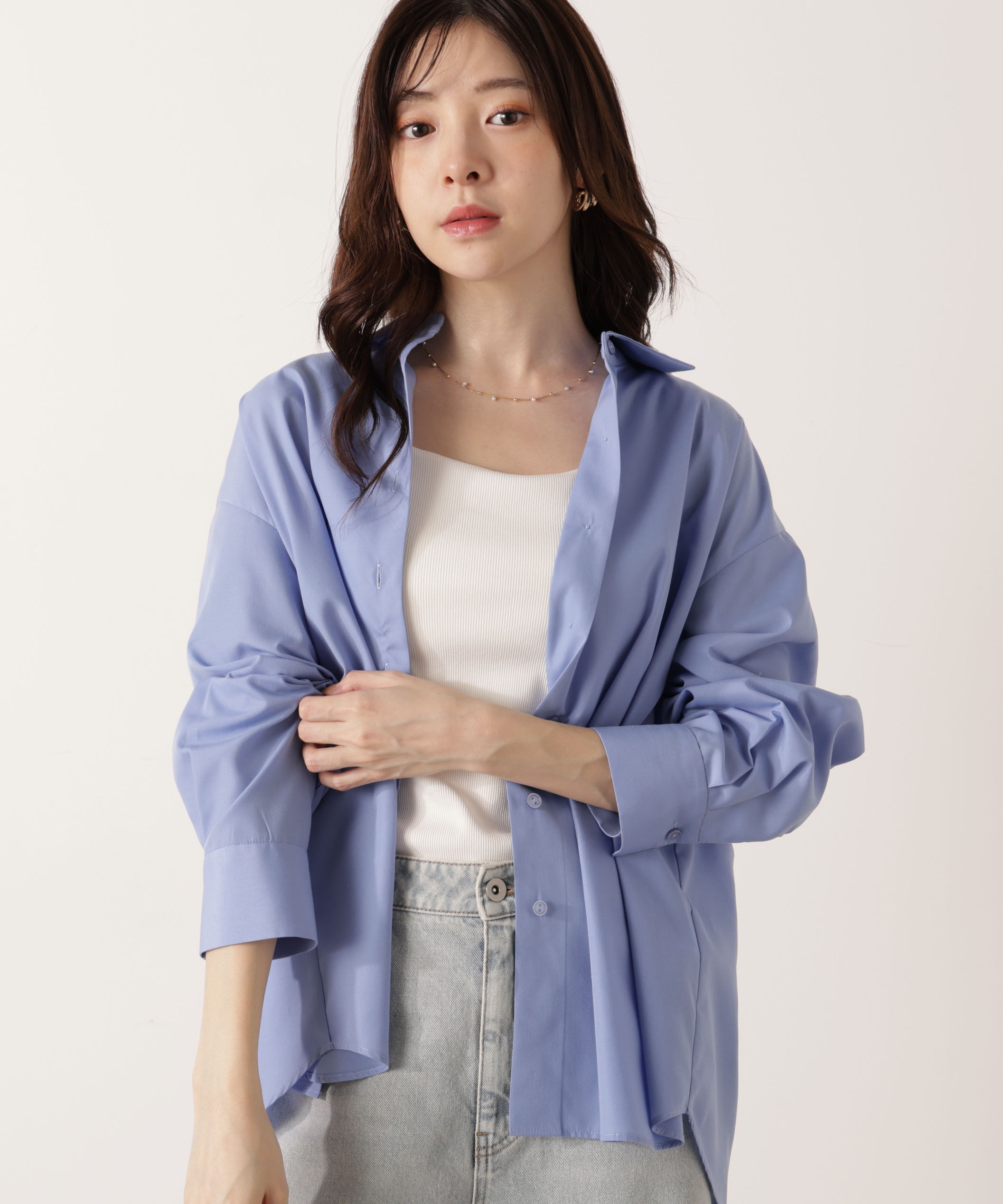 PROPORTION BODY DRESSING「＜ウォッシャブル＞バックリボンシャツ 25AW」|シャツ・ブラウス|ブルー