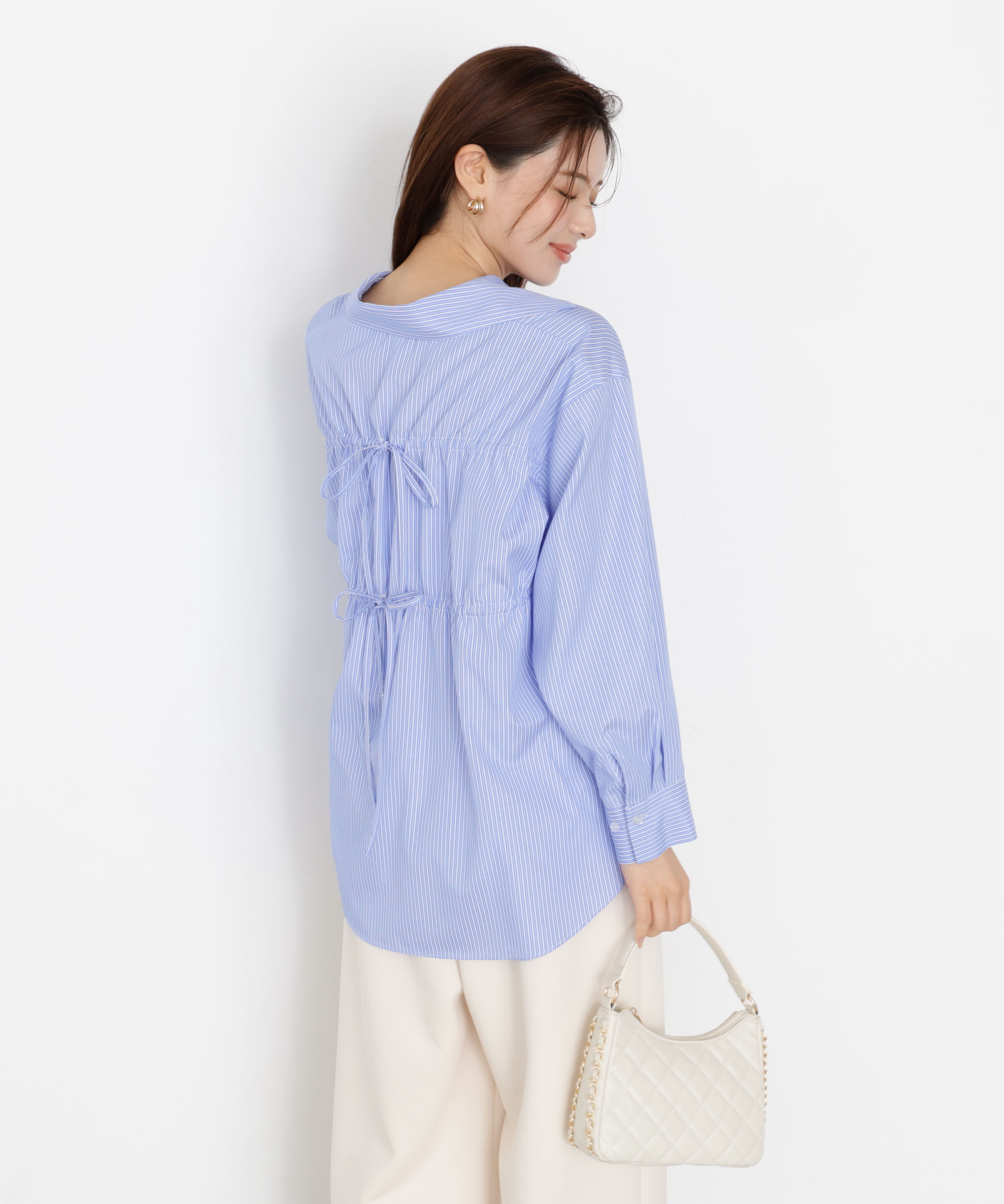 PROPORTION BODY DRESSING「＜ウォッシャブル＞バックリボンシャツ 25AW」|シャツ・ブラウス|